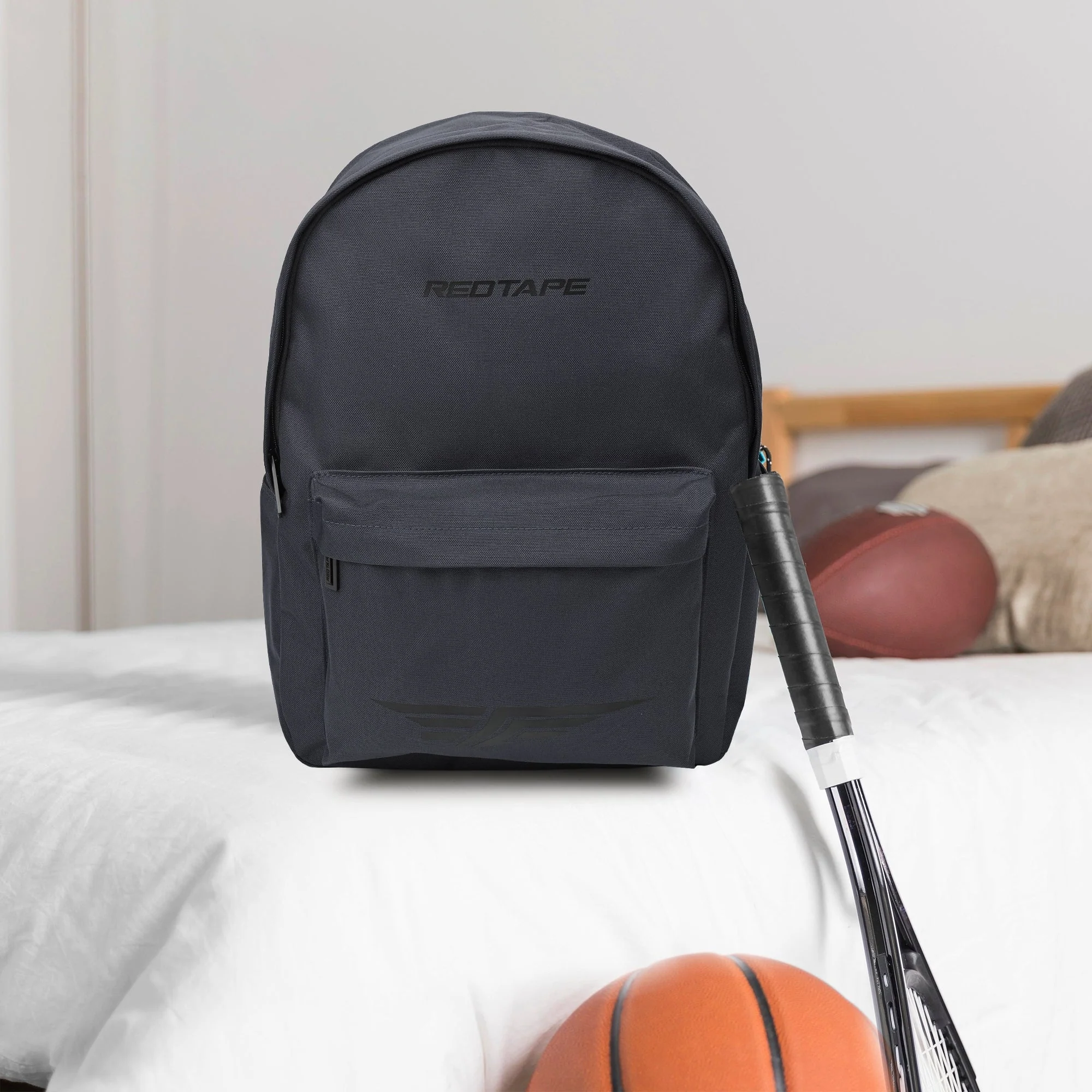 Grey Unisex 25.5L Polyester Laptop Backpack - Image 6
