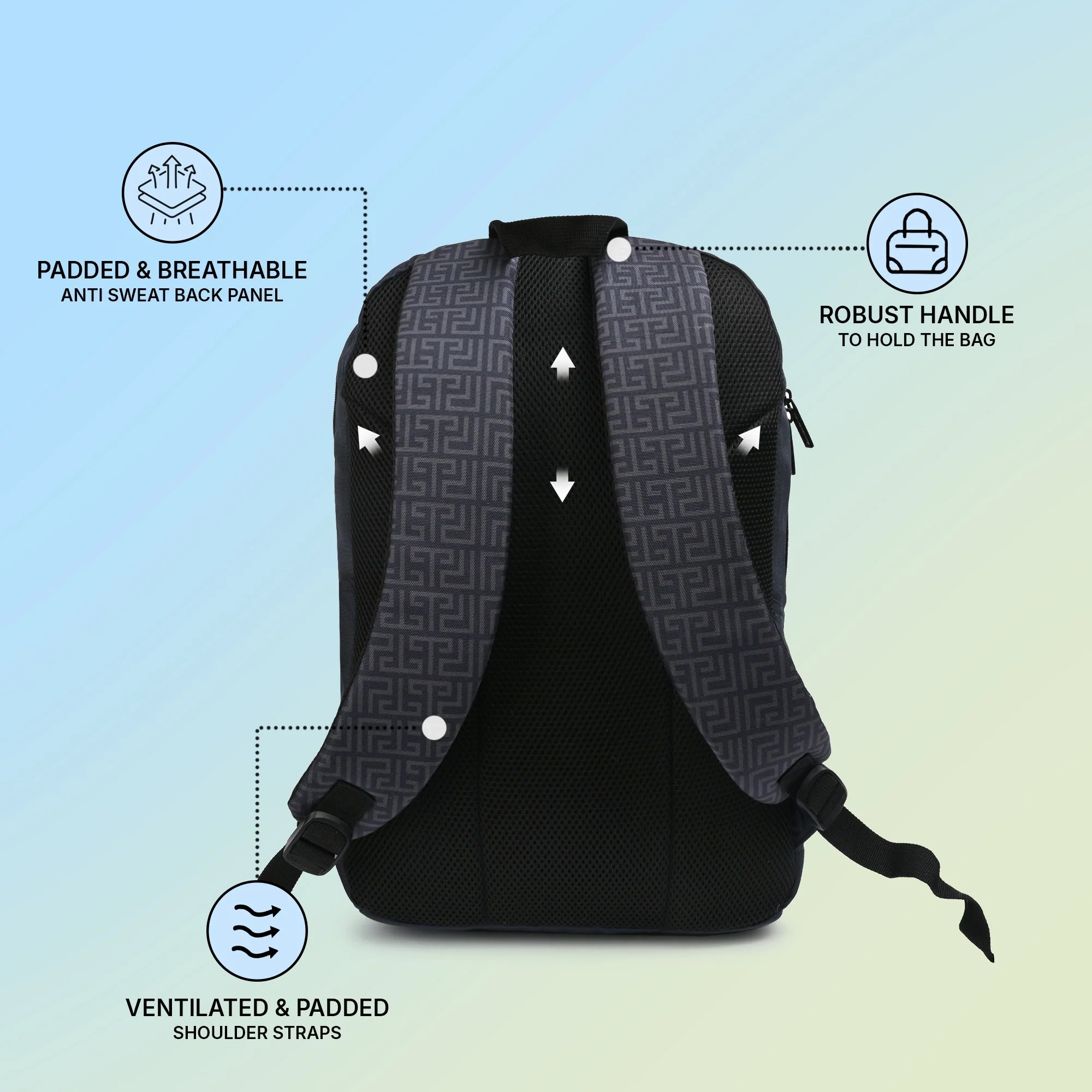 Grey Unisex 28.5L Polyester Laptop Backpack - Image 3