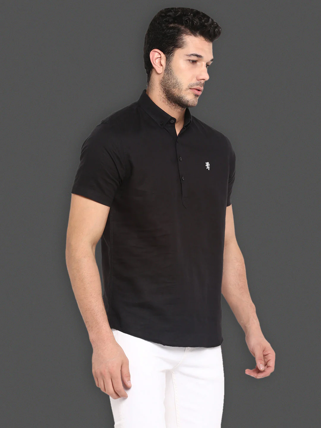 Half Slevee Button Down Shirt for Men - Image 2
