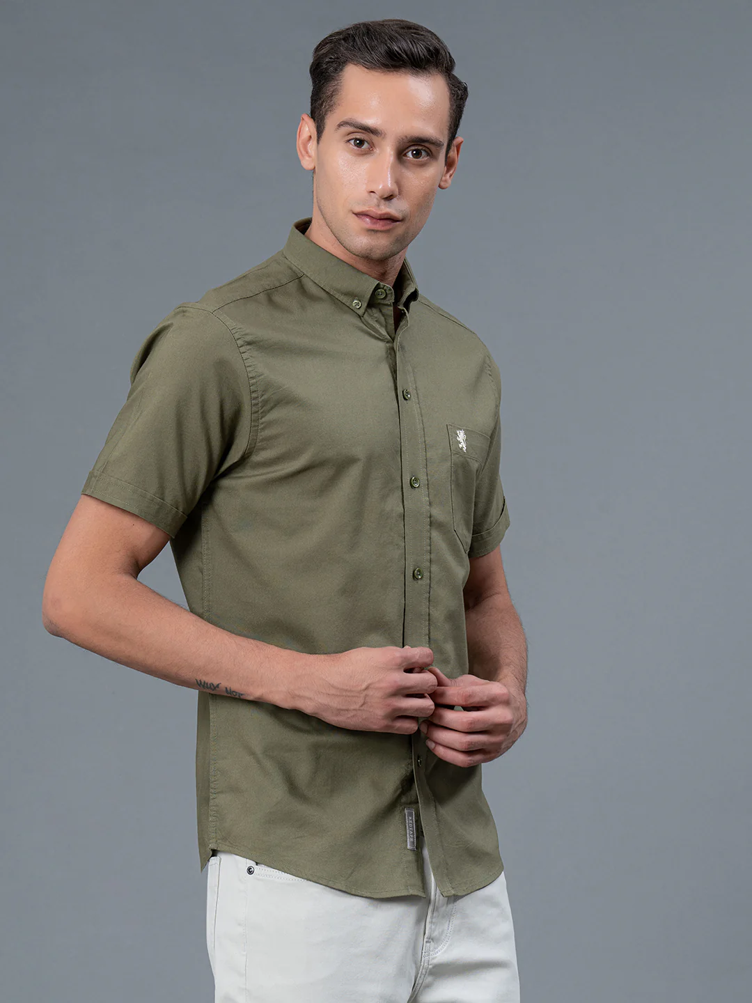 Half Slevee Button Down Shirt for Men - Image 2