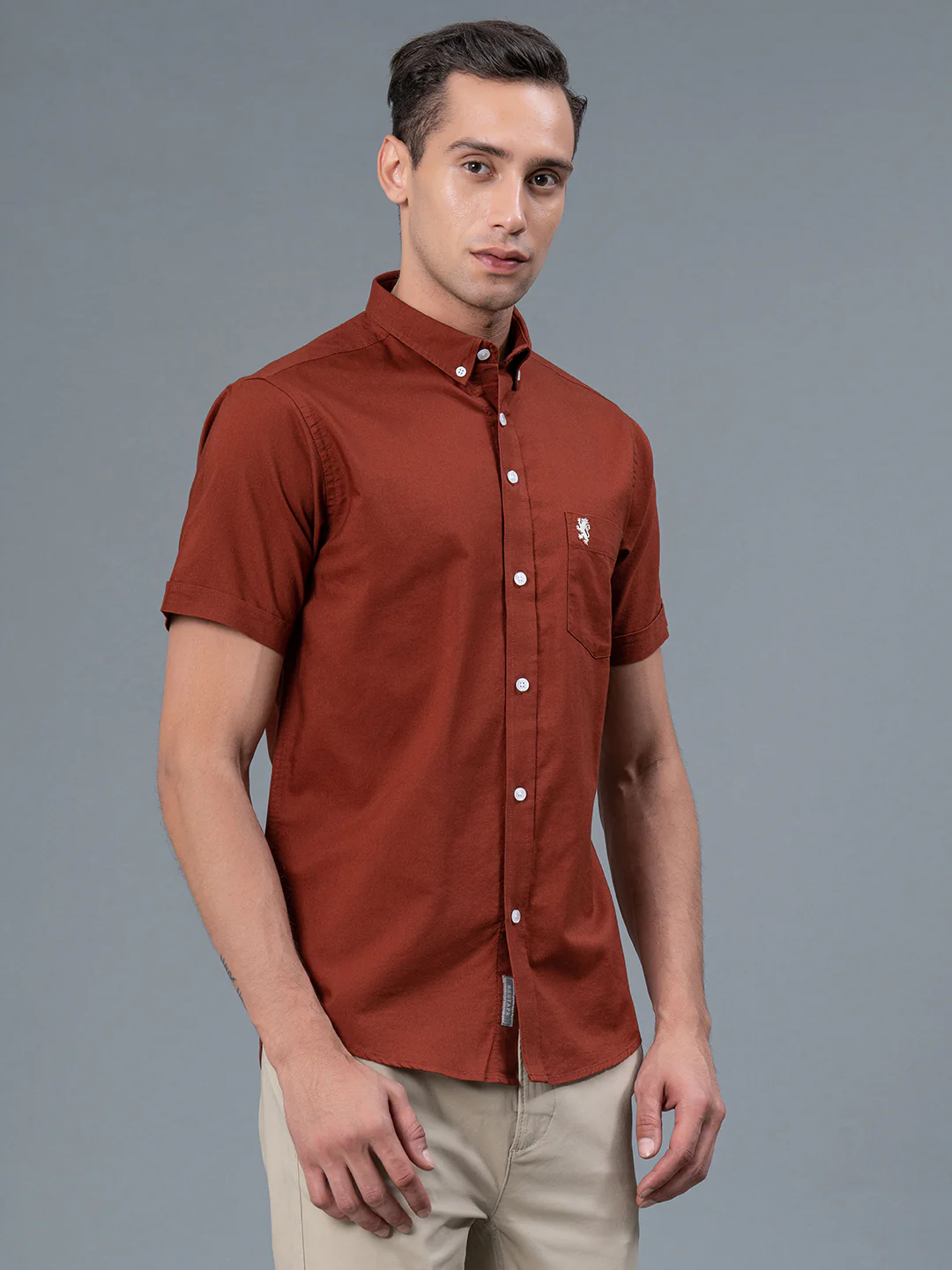 Half Slevee Button Down Shirt for Men - Image 2