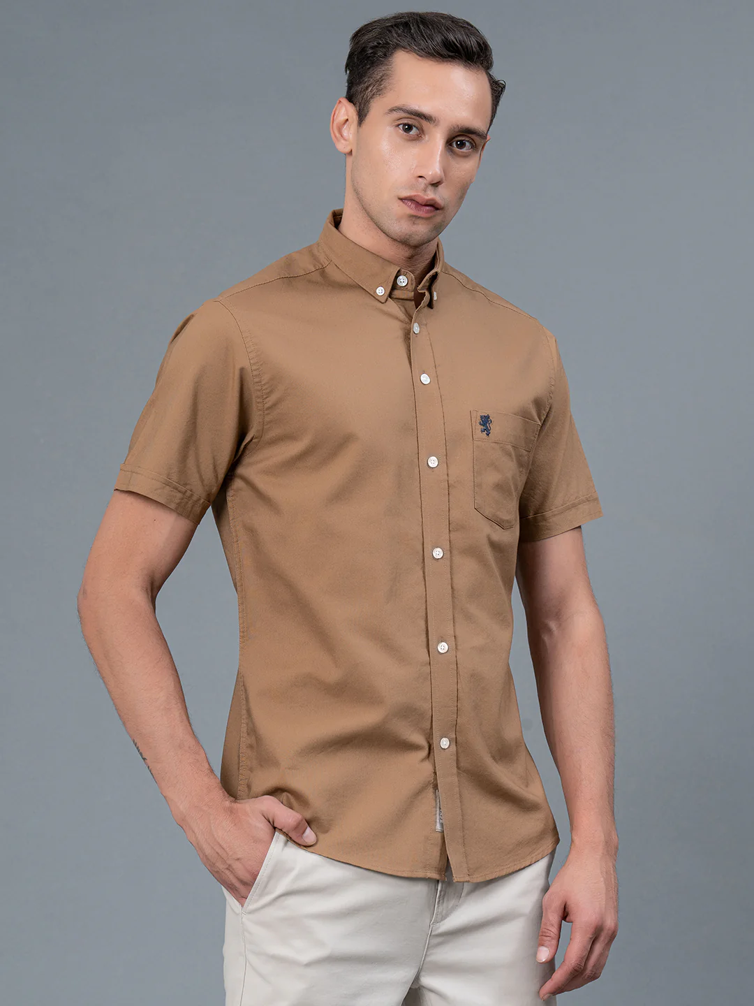 Half Slevee Button Down Shirt for Men - Image 2