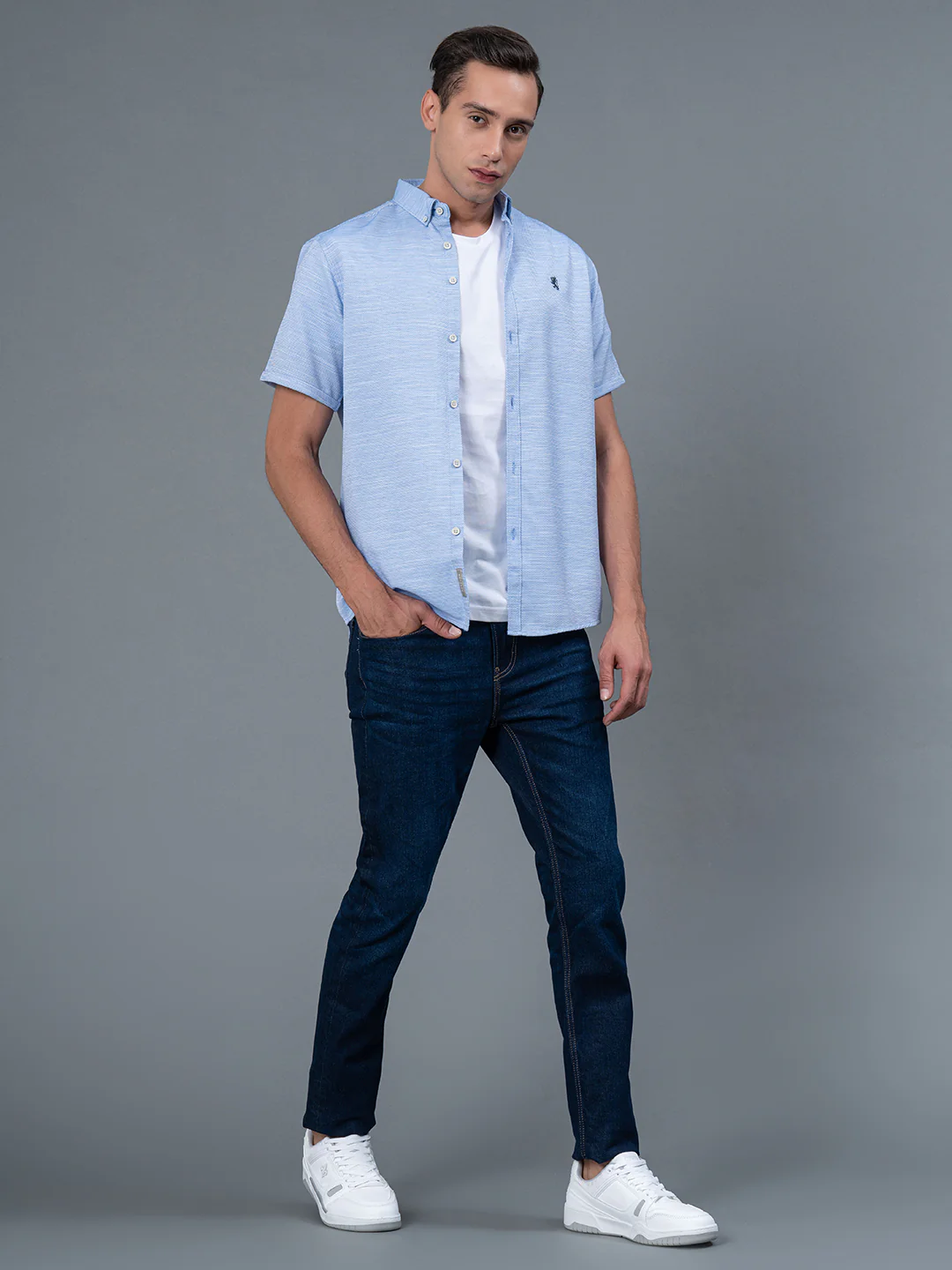 Half Slevee Button Down Shirt for Men - Image 5