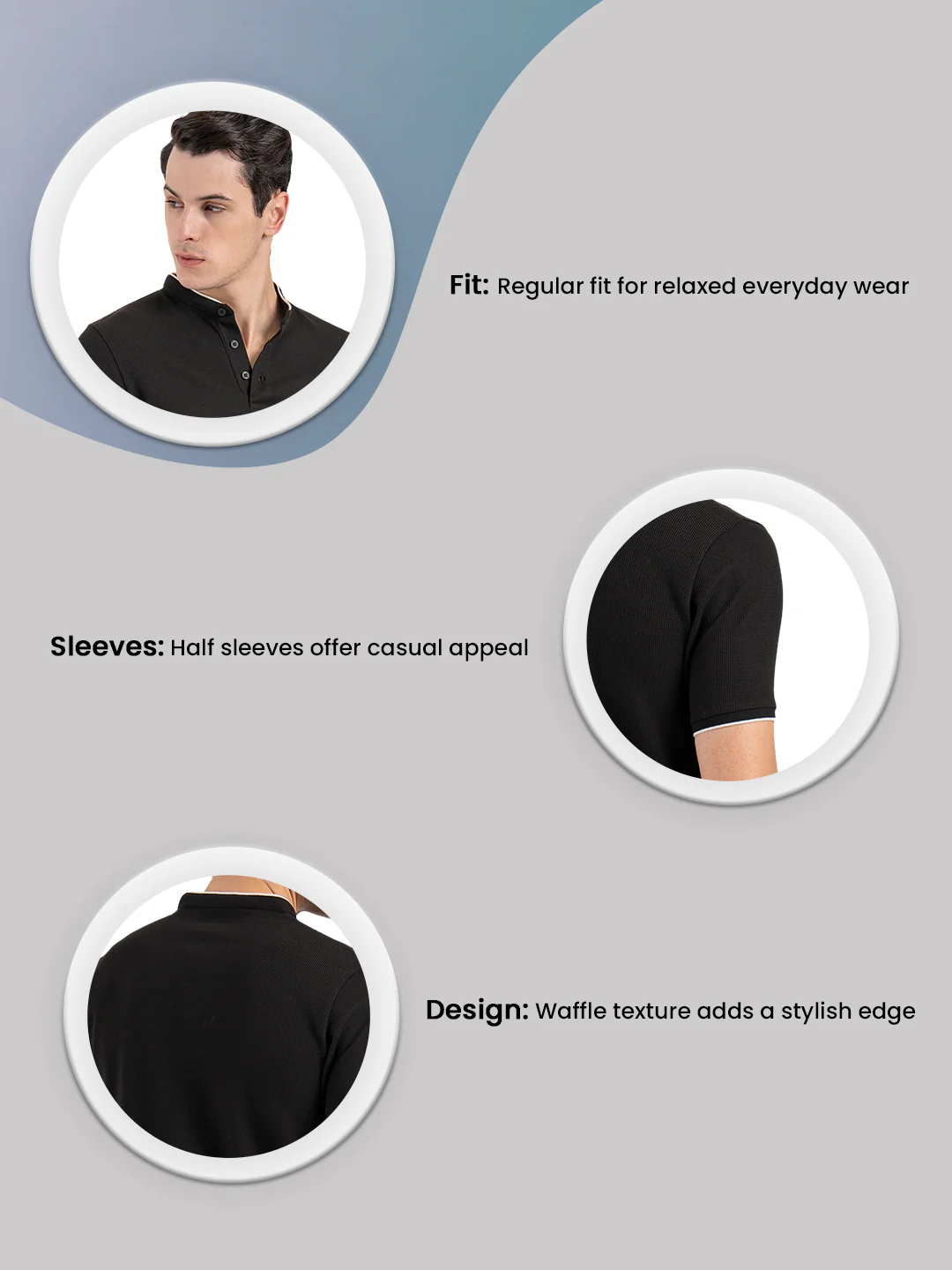 Henley T-Shirt for Men - Image 3