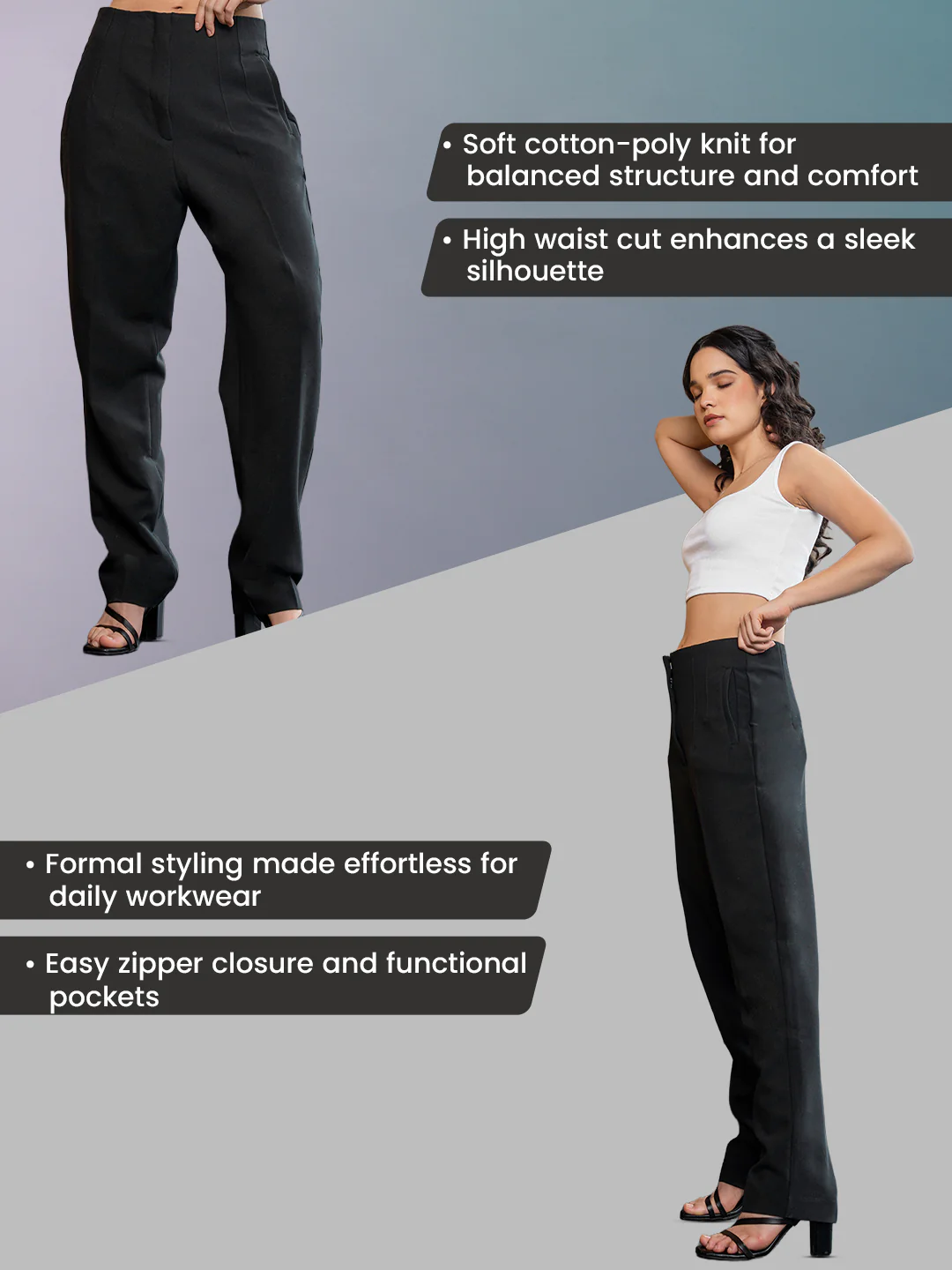 High Waist Trousers for Women - Image 2