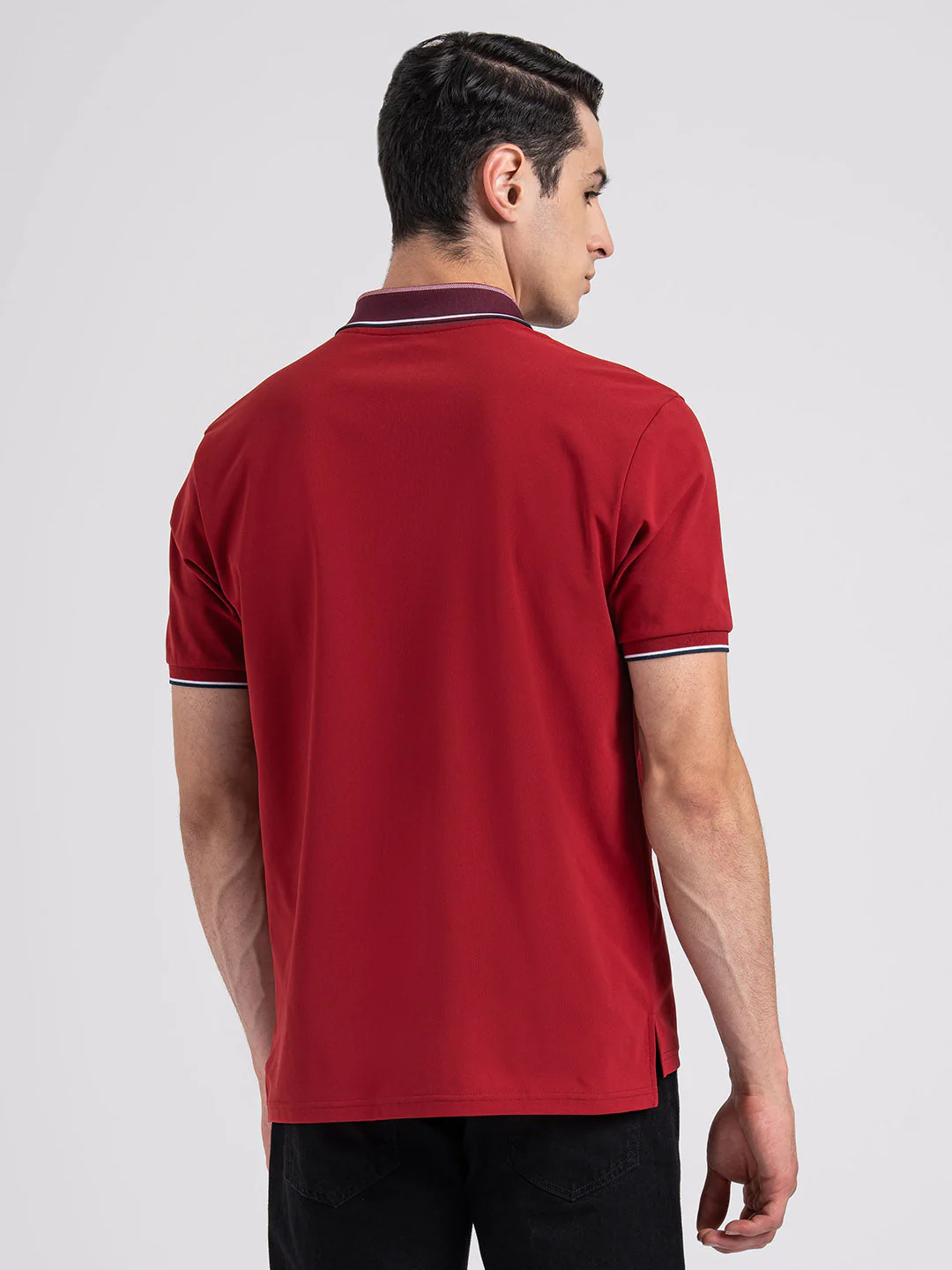 Jacquard Collar Polo T-shirt for Men - Image 5