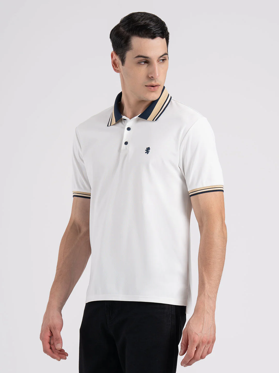 Jacquard Collar Polo T-Shirt for Men - Image 4
