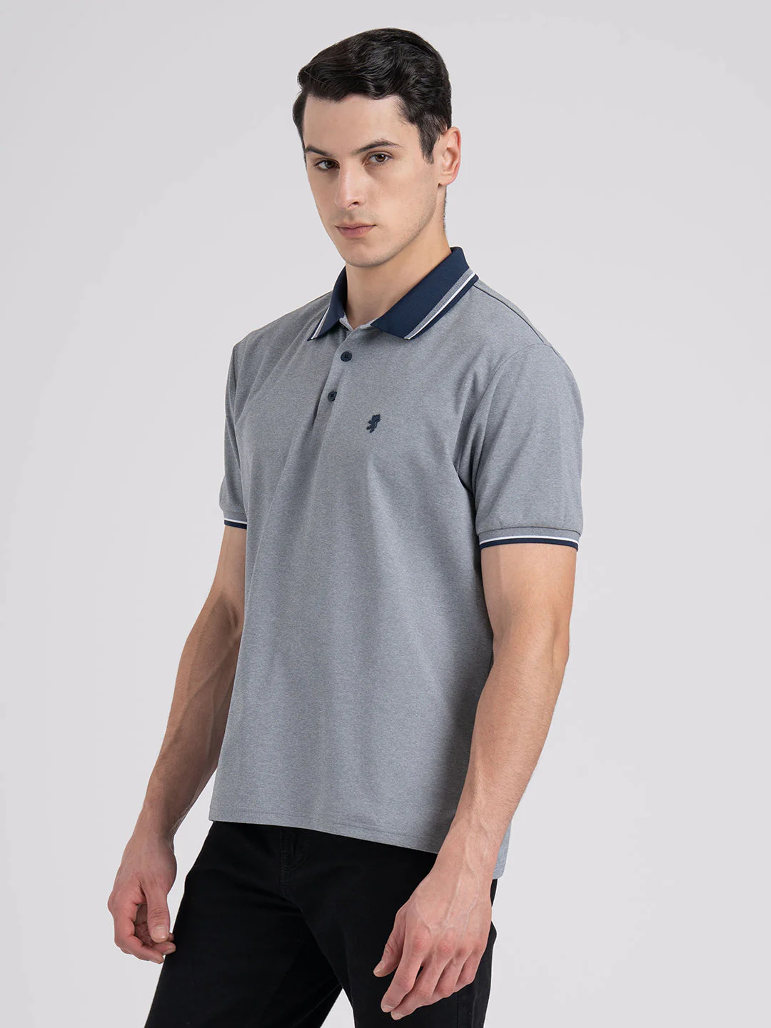 Jacquard Collar Polo T-Shirt for Men - Image 4