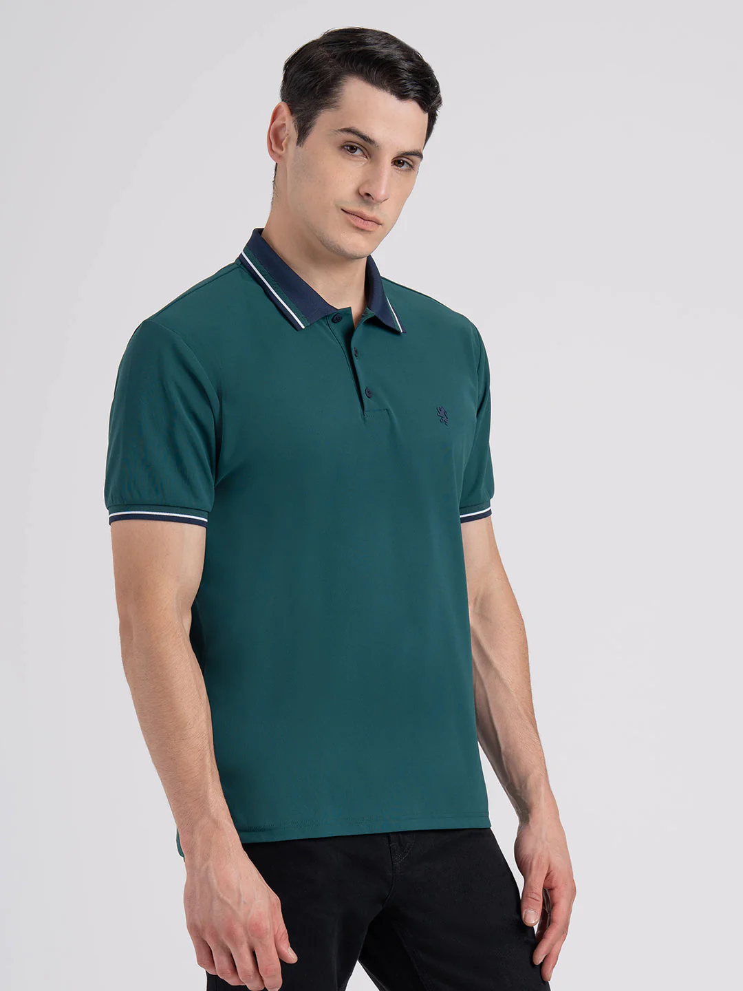 Jacquard Collar Polo T-Shirt for Men - Image 4