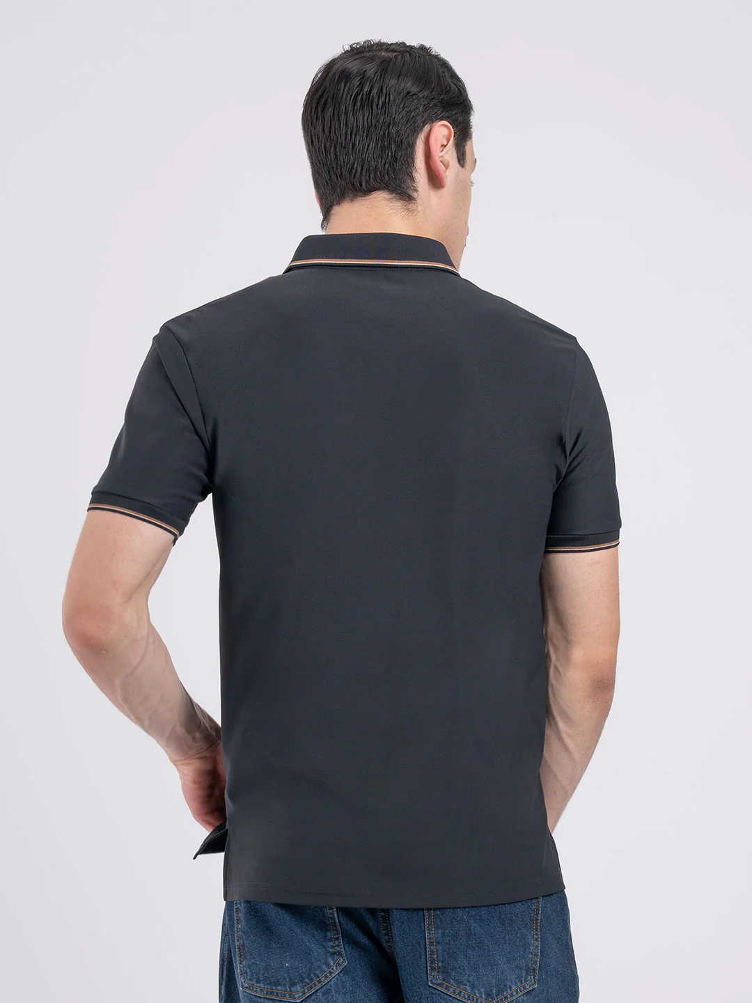Jacquard Collar Polo T-Shirt for Men - Image 5