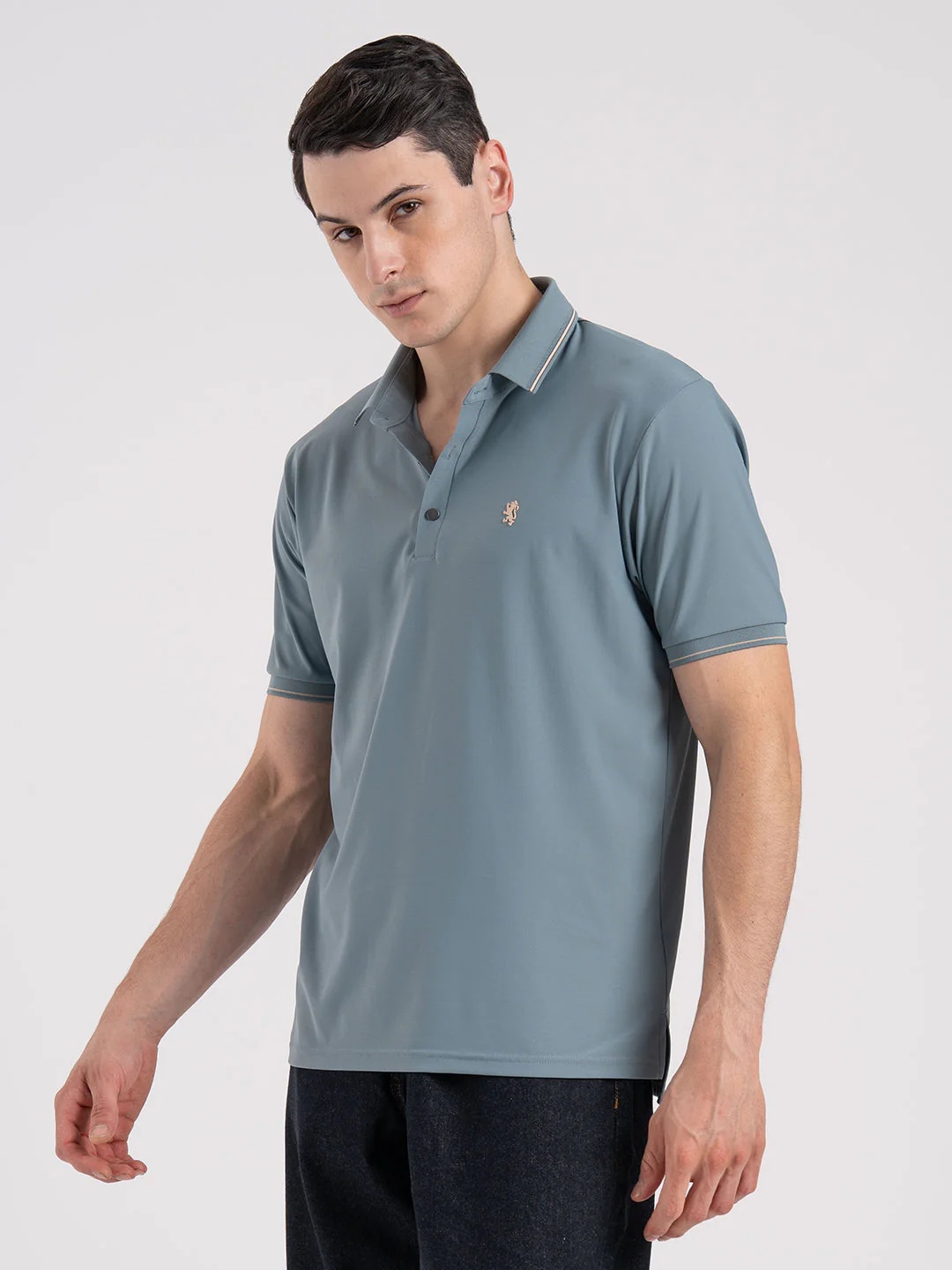Jacquard Collar Polo T-Shirt for Men - Image 4