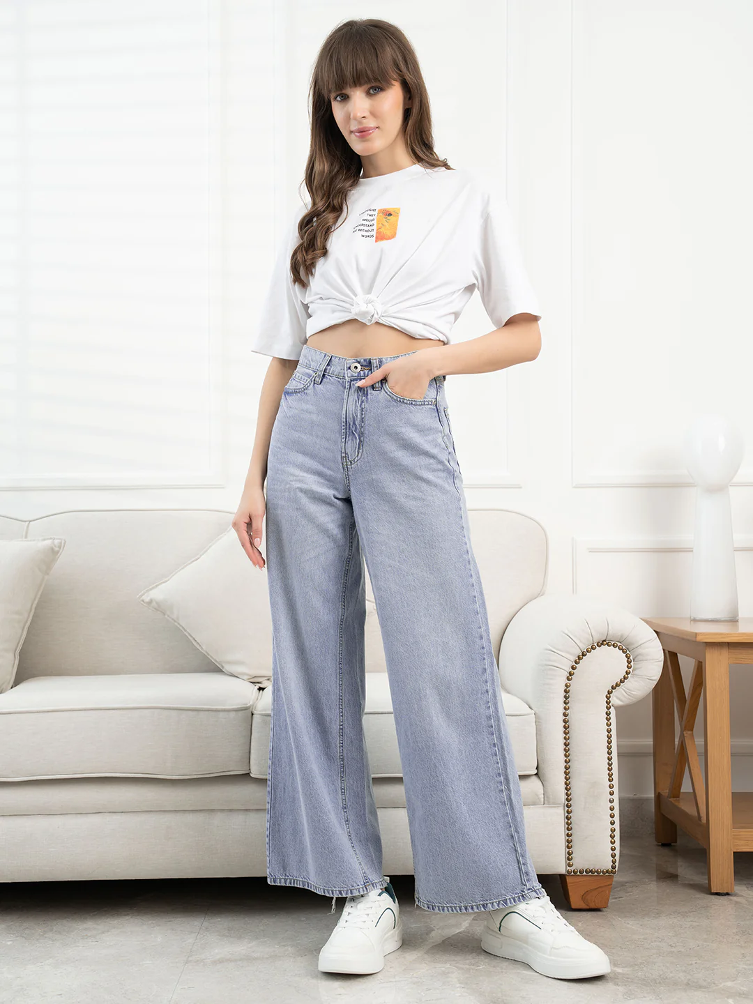 Light-Blue-Mid-Rise-Denim-Women's-Wide-Fit-Jeans - Image 7