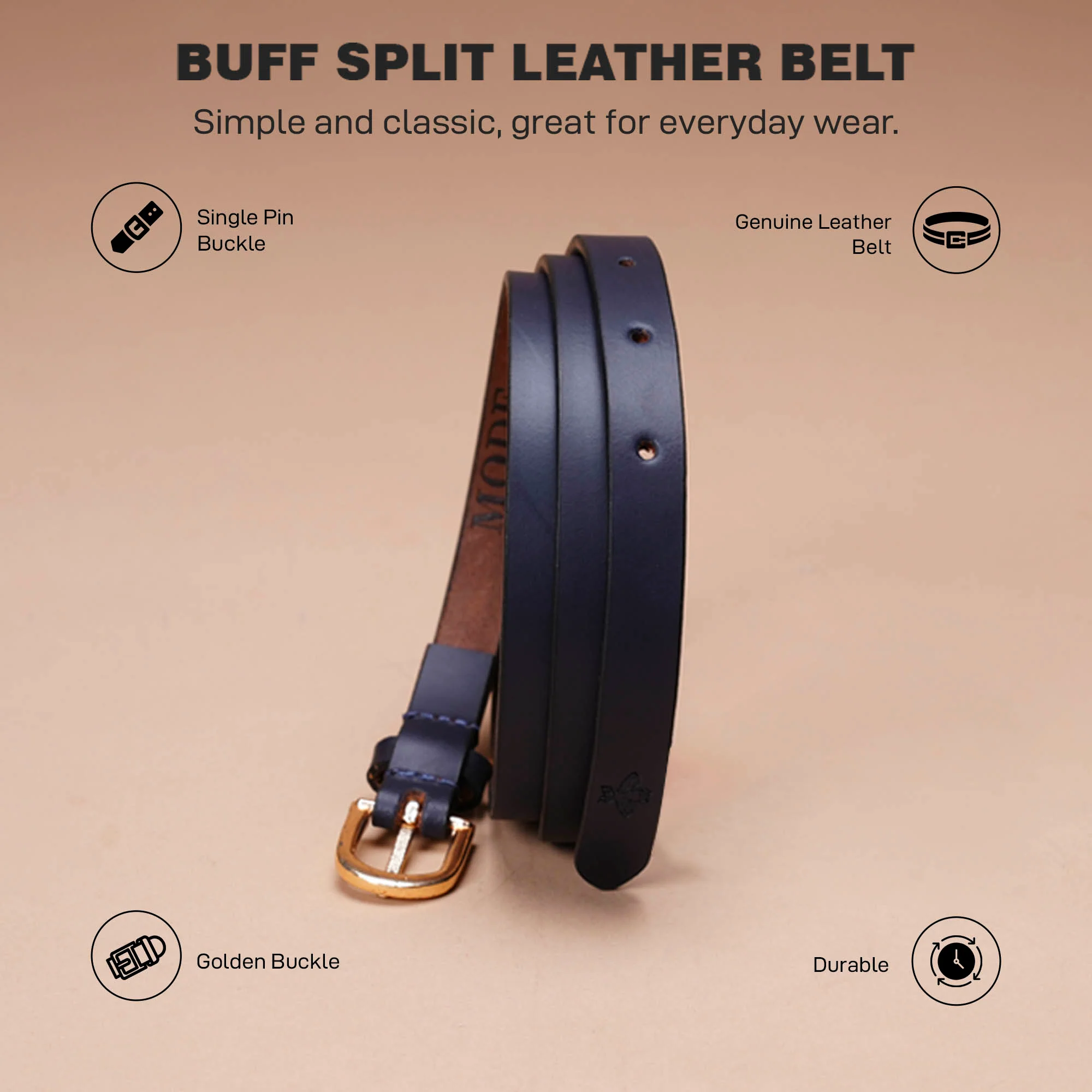 Leather Belt For Women | Solid Leather Belt | Classic And Durable - Image 3