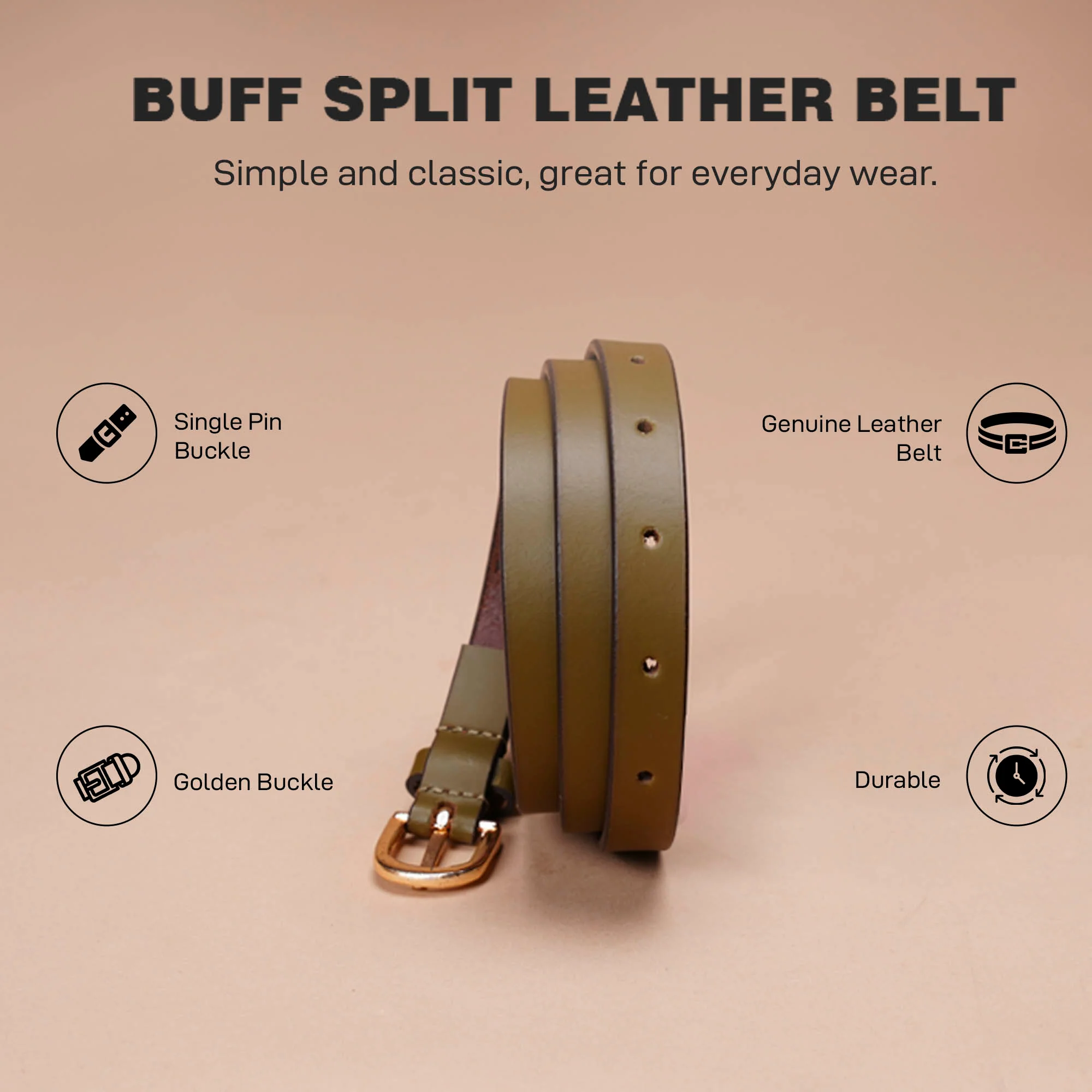 Leather Belt For Women | Solid Leather Belt | Classic And Durable - Image 3
