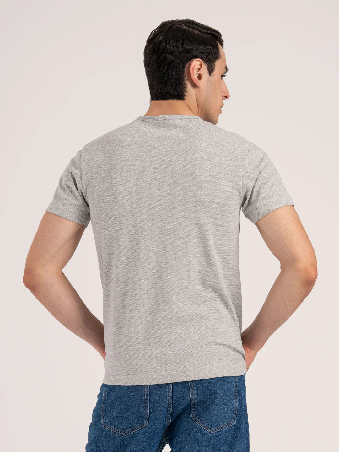 Melange Round Neck T-Shirt for Men - Image 4
