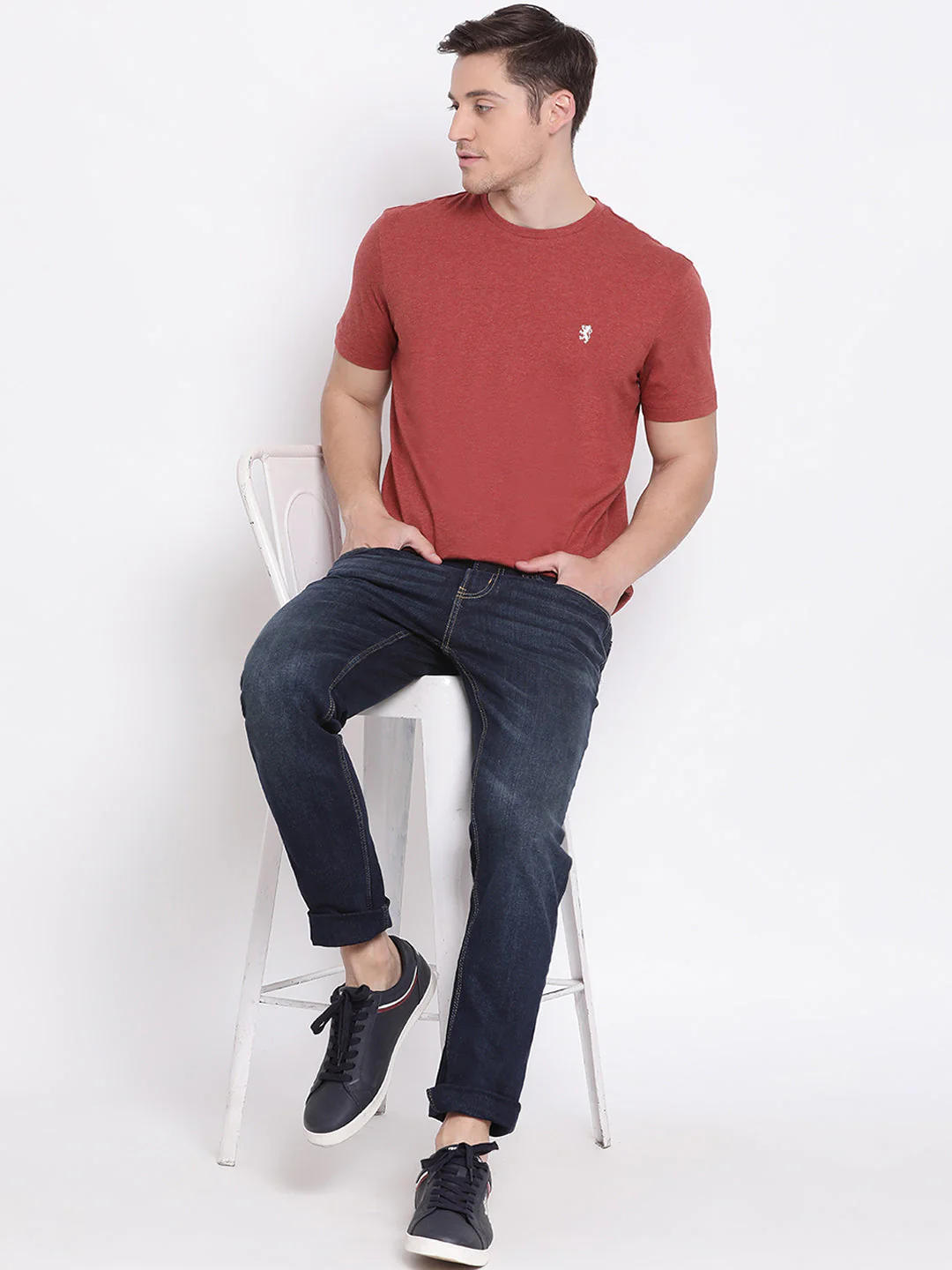 Melange Round Neck T-Shirt for Men - Image 5