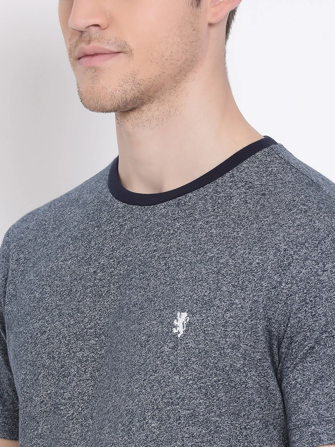Melange Round Neck T-Shirt for Men - Image 4