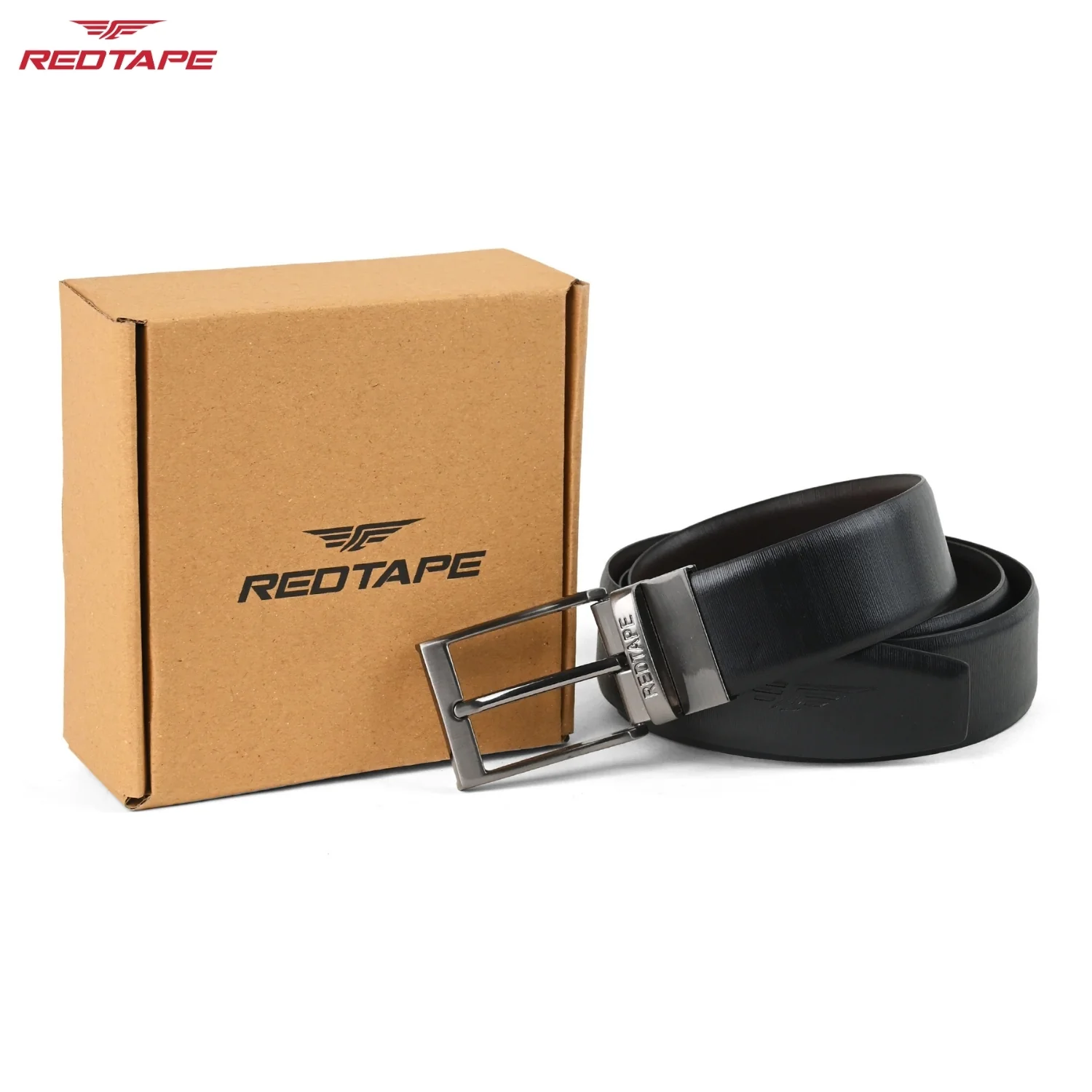 Men's Black Brown Reversible Leather Belt - Image 2