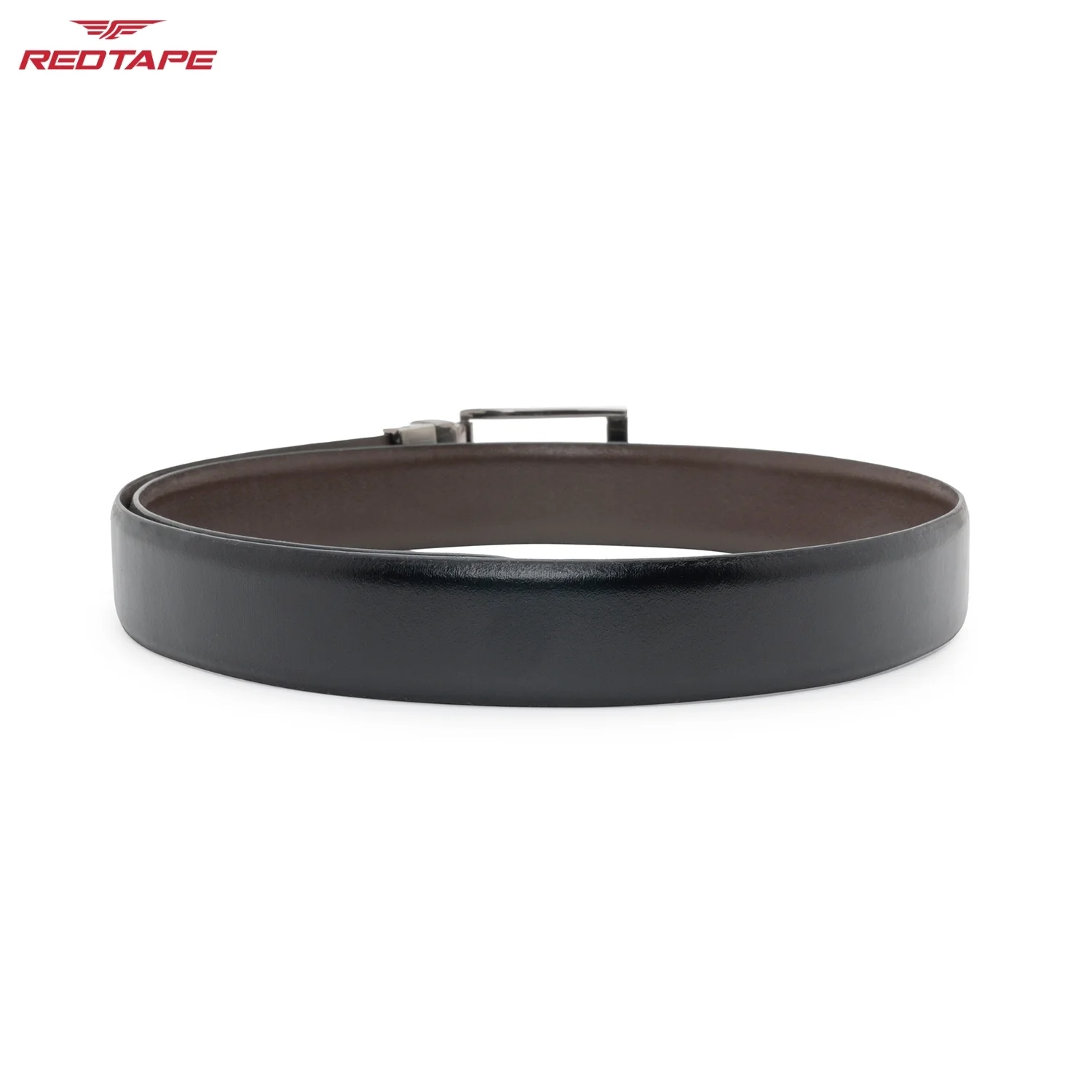 Men's Black Brown Reversible Leather Belt - Image 8
