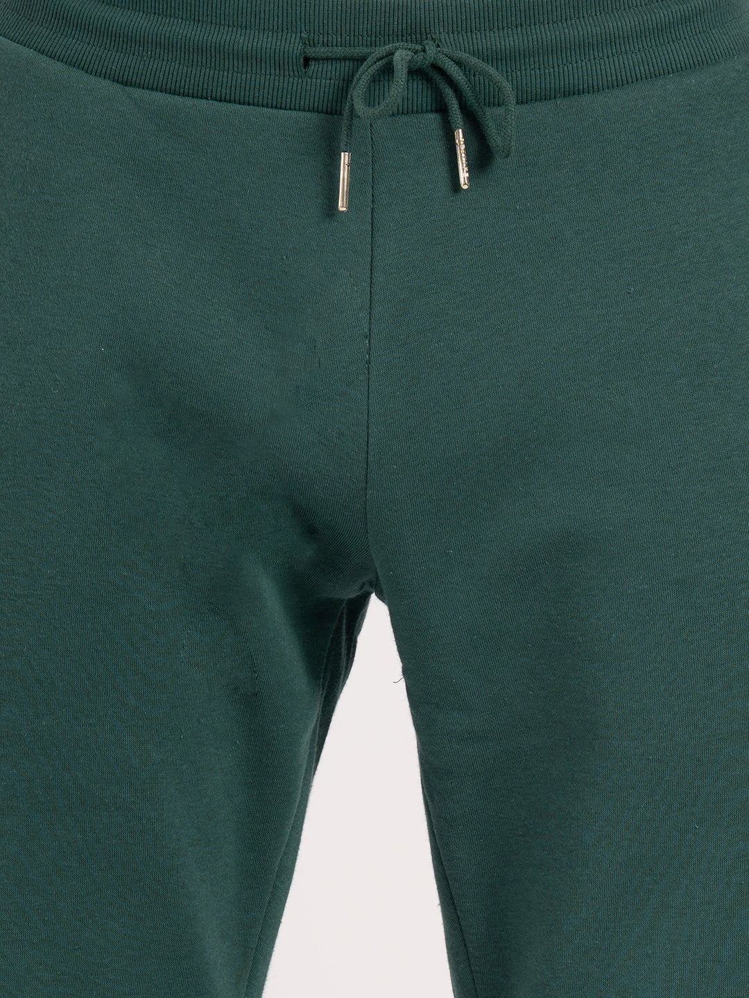 Men Green Solid Cotton Poly Jogger - Image 4