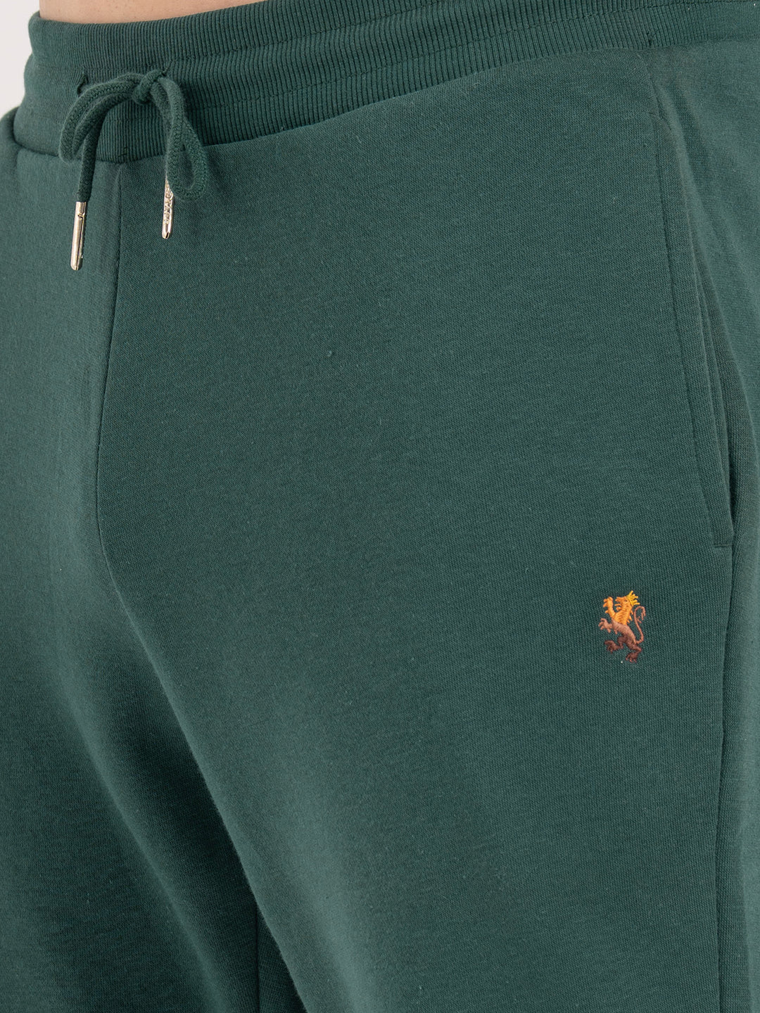 Men Green Solid Cotton Poly Jogger - Image 7