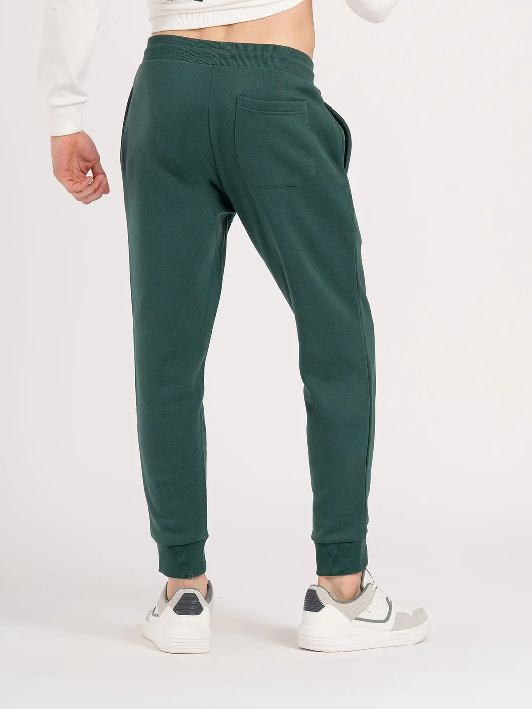 Men Green Solid Cotton Poly Jogger - Image 8