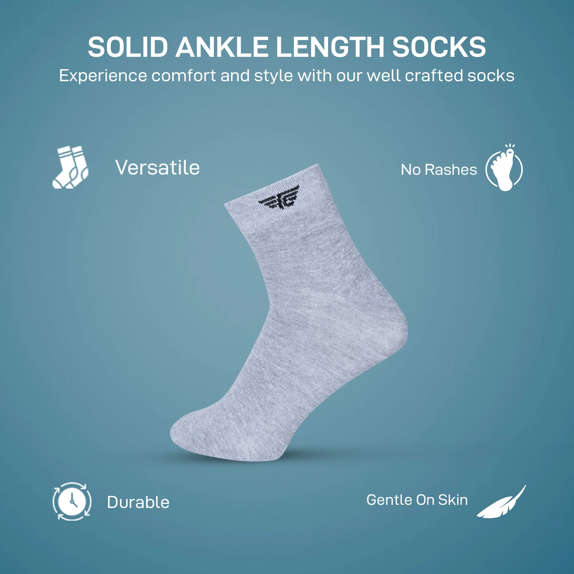 Men’s Ankle Length Socks Pack of 3 - Image 2