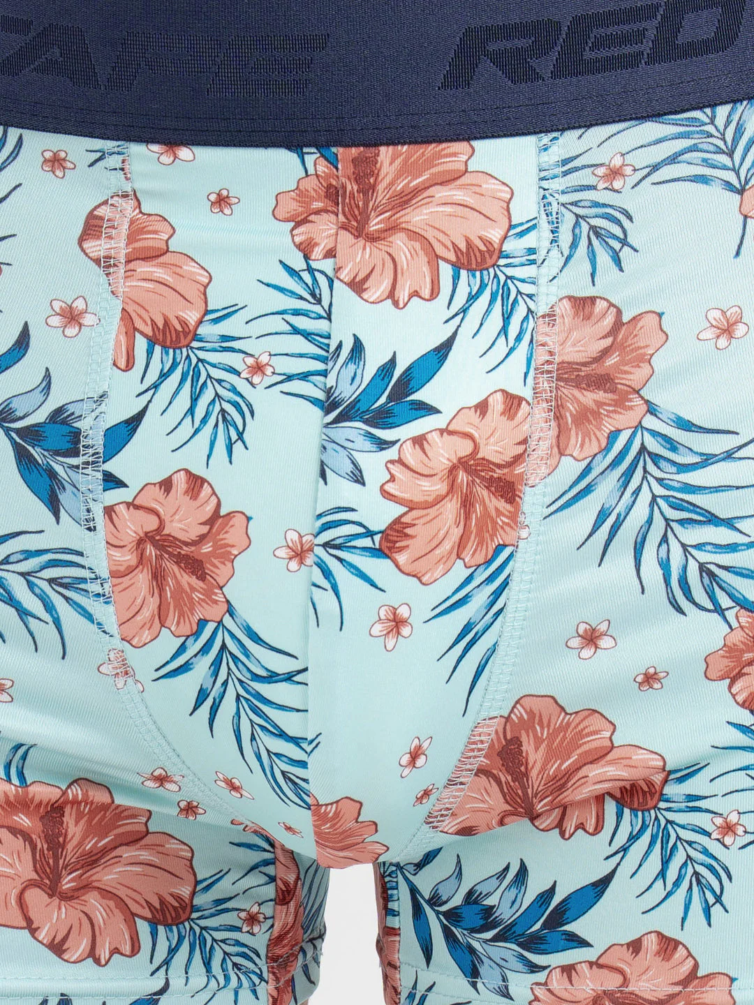 Men's Aqua Printed Elasticated Polyester Stretched Woven Trunk - Image 4