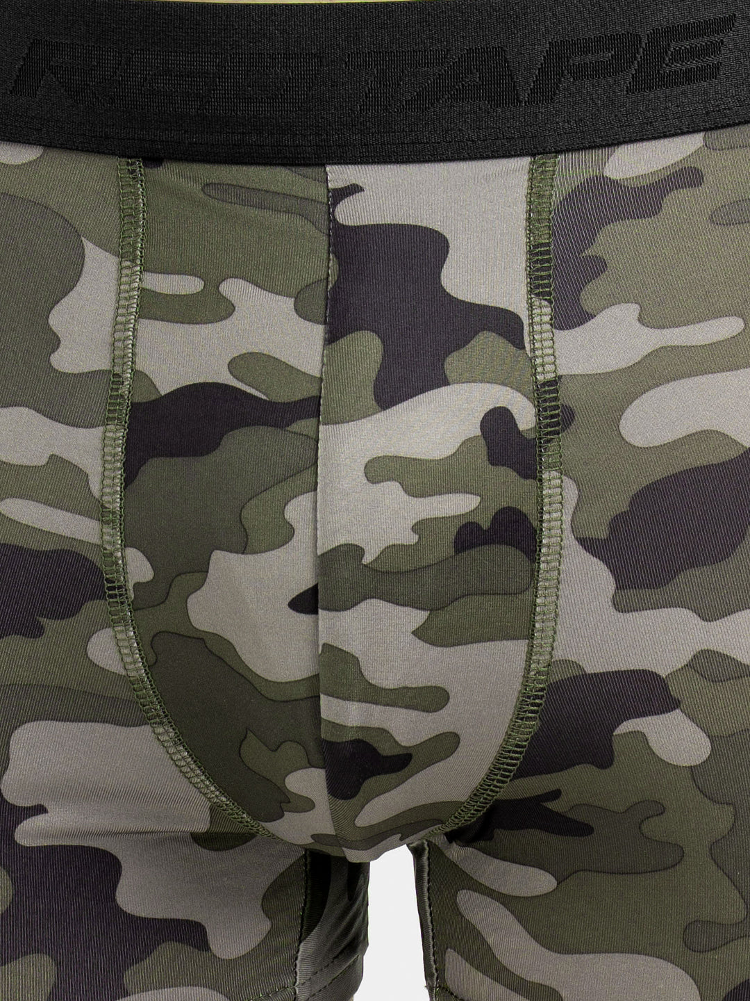 Men's Black Camo Printed Elasticated Polyester Stretched Woven Trunk - Image 5
