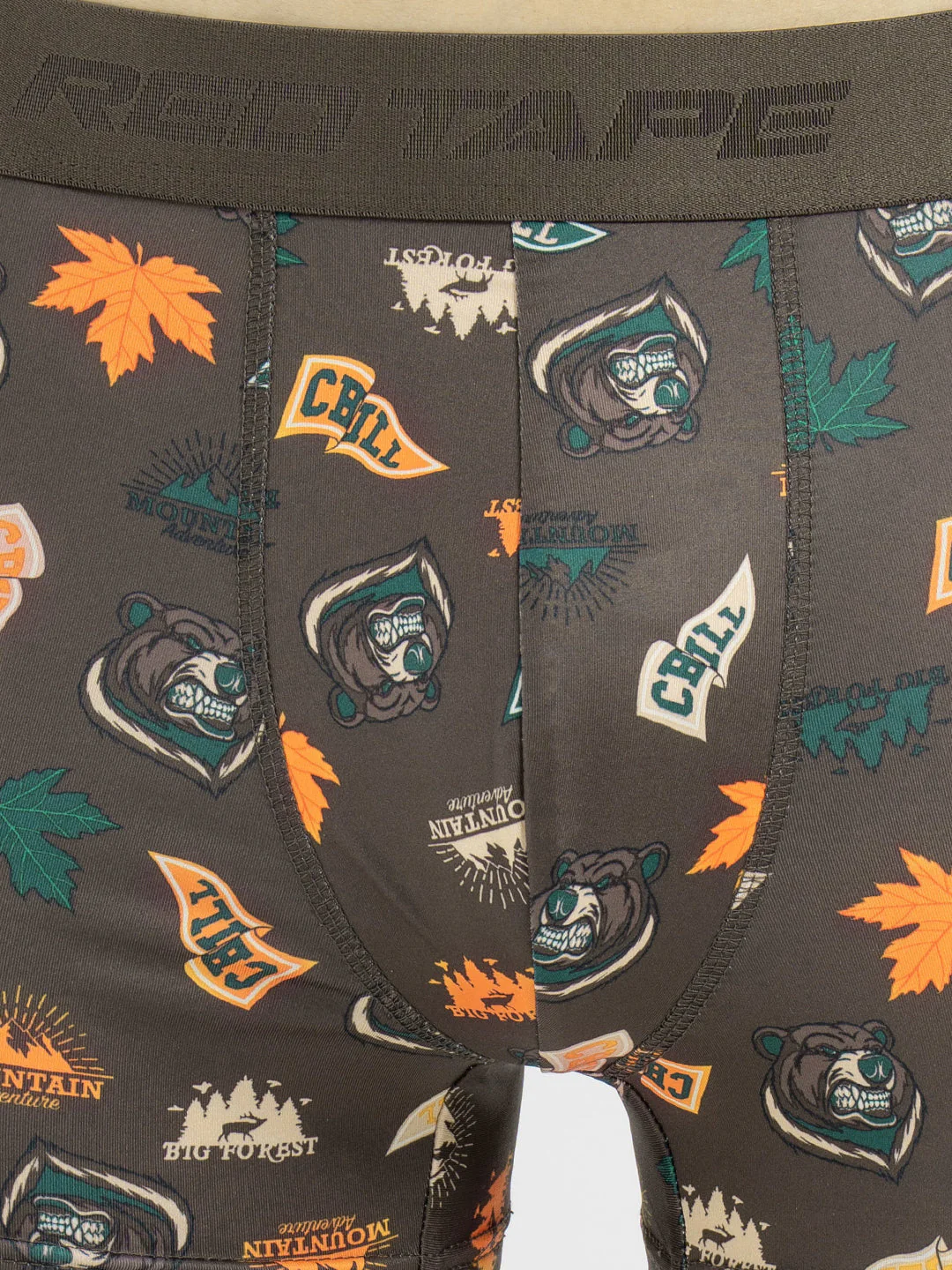Men's Black Printed Elasticated Polyester Stretched Woven Trunk - Image 5