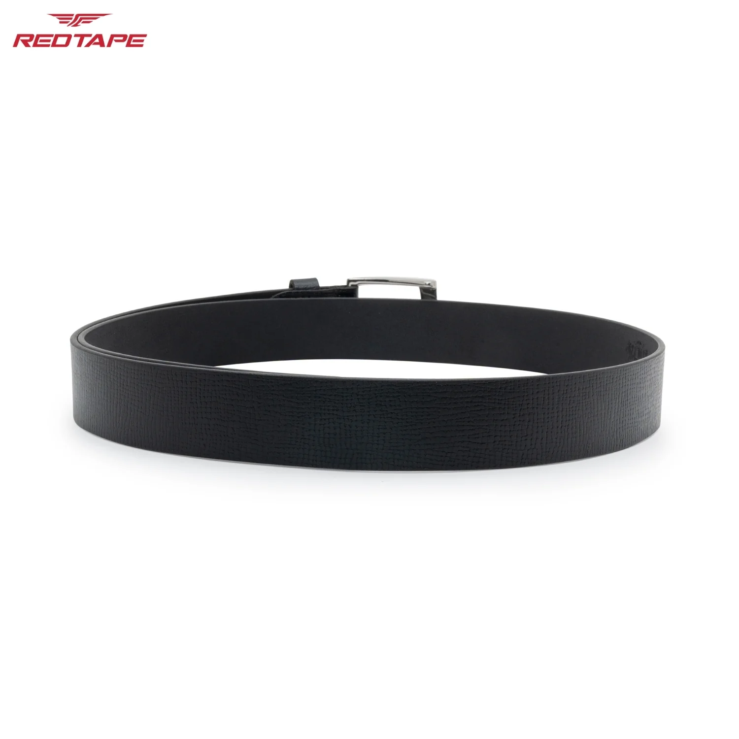 Men’s Black Textured Leather Belt - Image 7