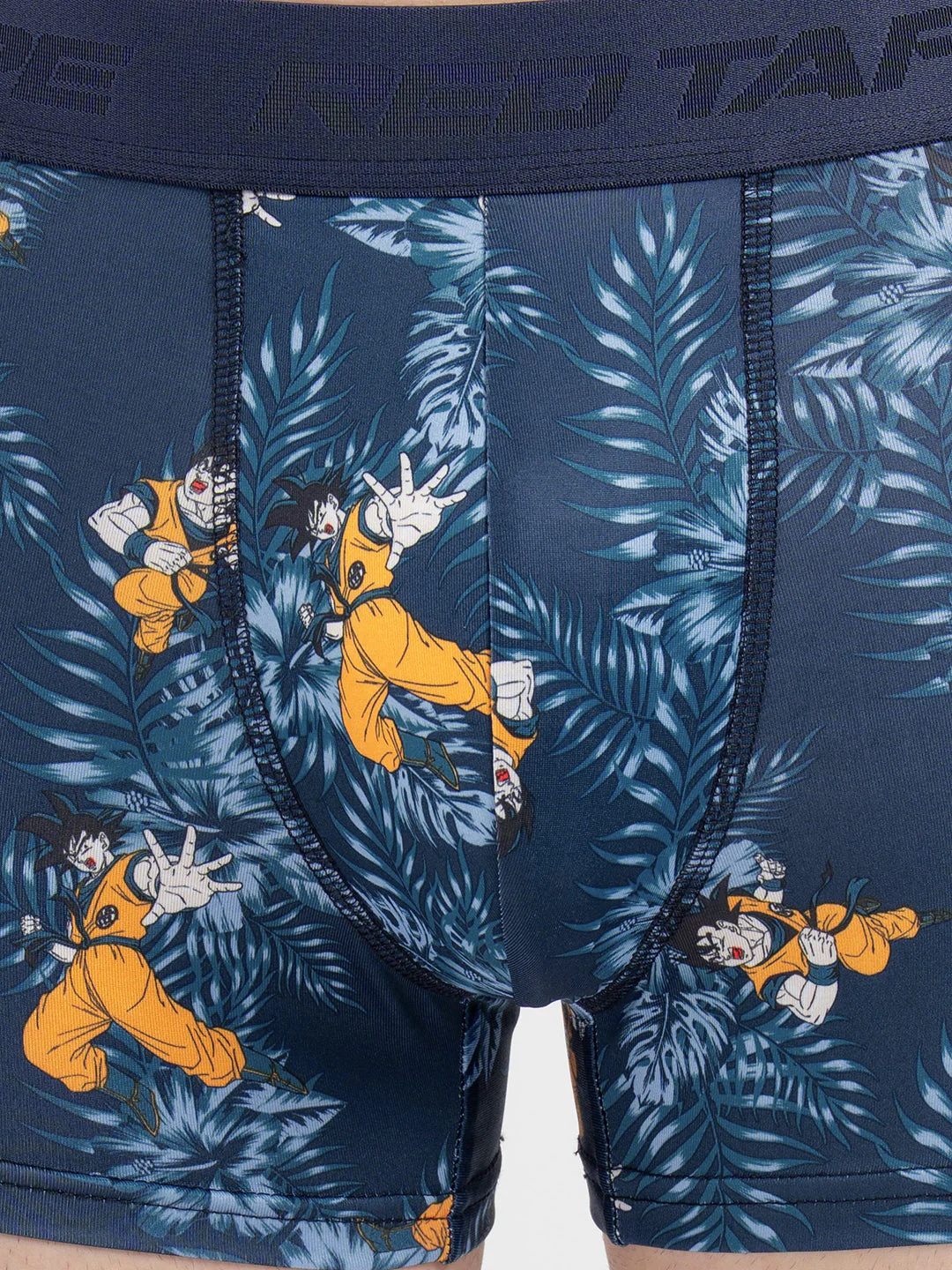 Men's Blue Printed Elasticated Polyester Stretched Woven Trunk - Image 5
