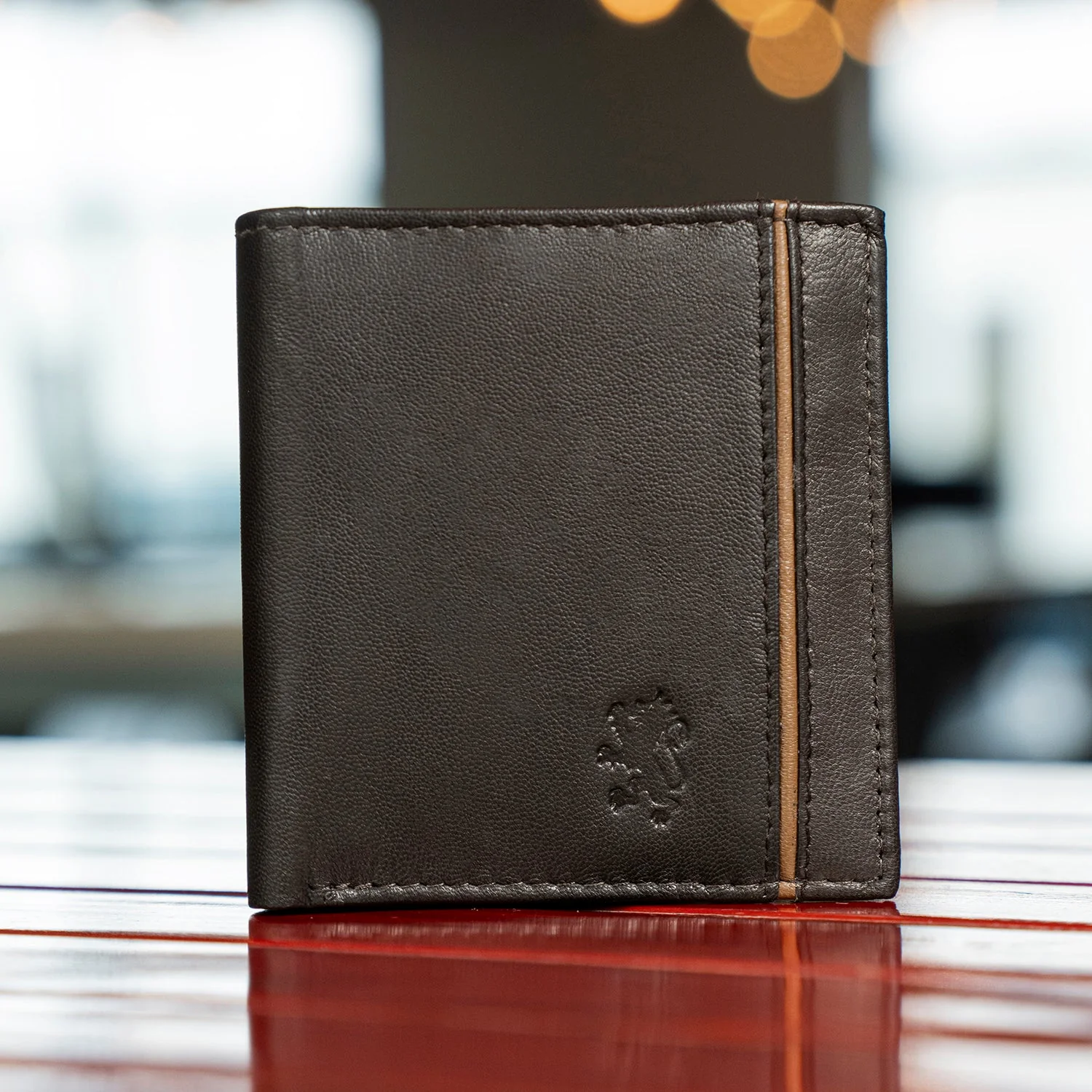 Men’s Brown Genuine Leather Wallet and Belt Combo Gift Set - Image 5