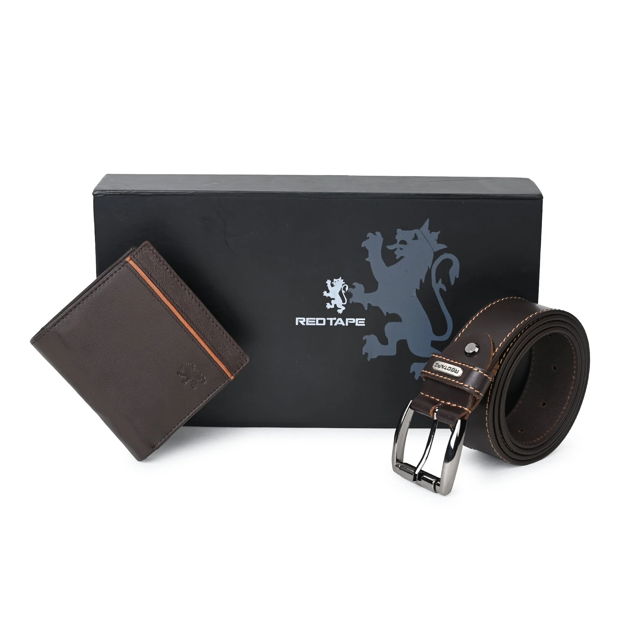 Men’s Brown Genuine Leather Wallet and Belt Combo Gift Set - Image 7