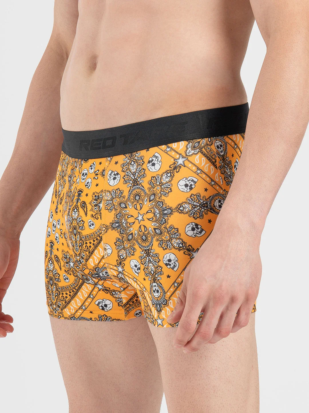 Men's Dark Yellow Printed Woven Trunk - Image 3