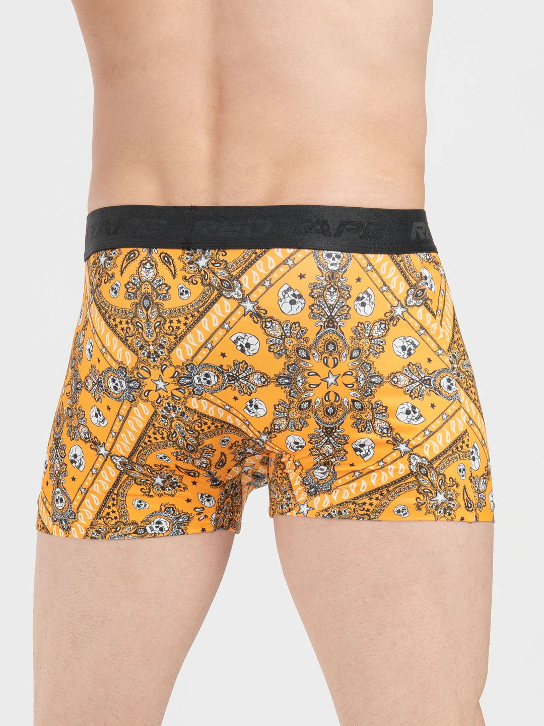 Men's Dark Yellow Printed Woven Trunk - Image 4
