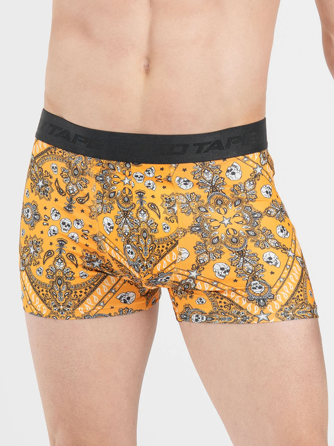 Men's Dark Yellow Printed Woven Trunk - Image 6