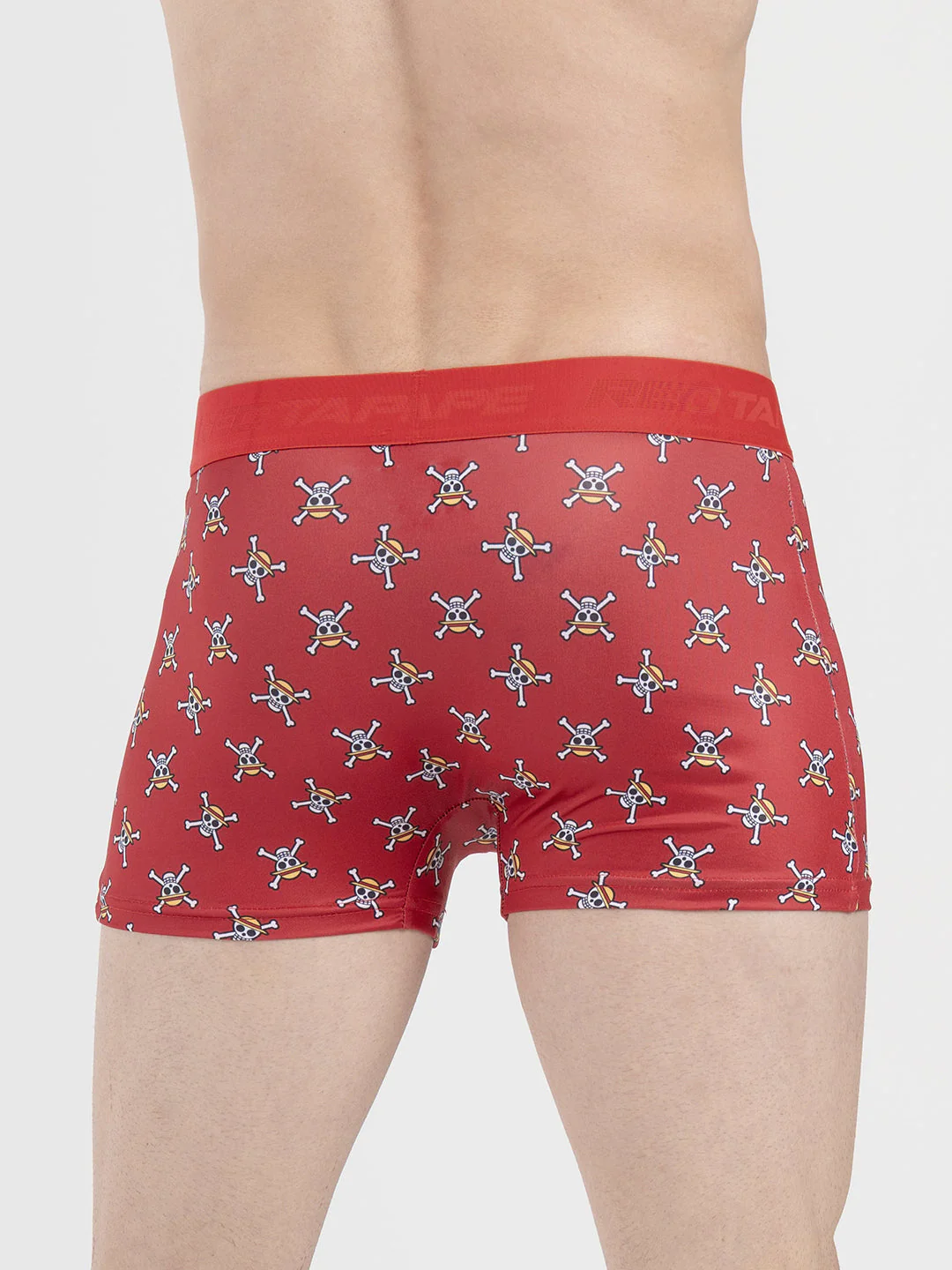 Men's Deep Red Printed Elasticated Polyester Stretched Woven Trunk - Image 4