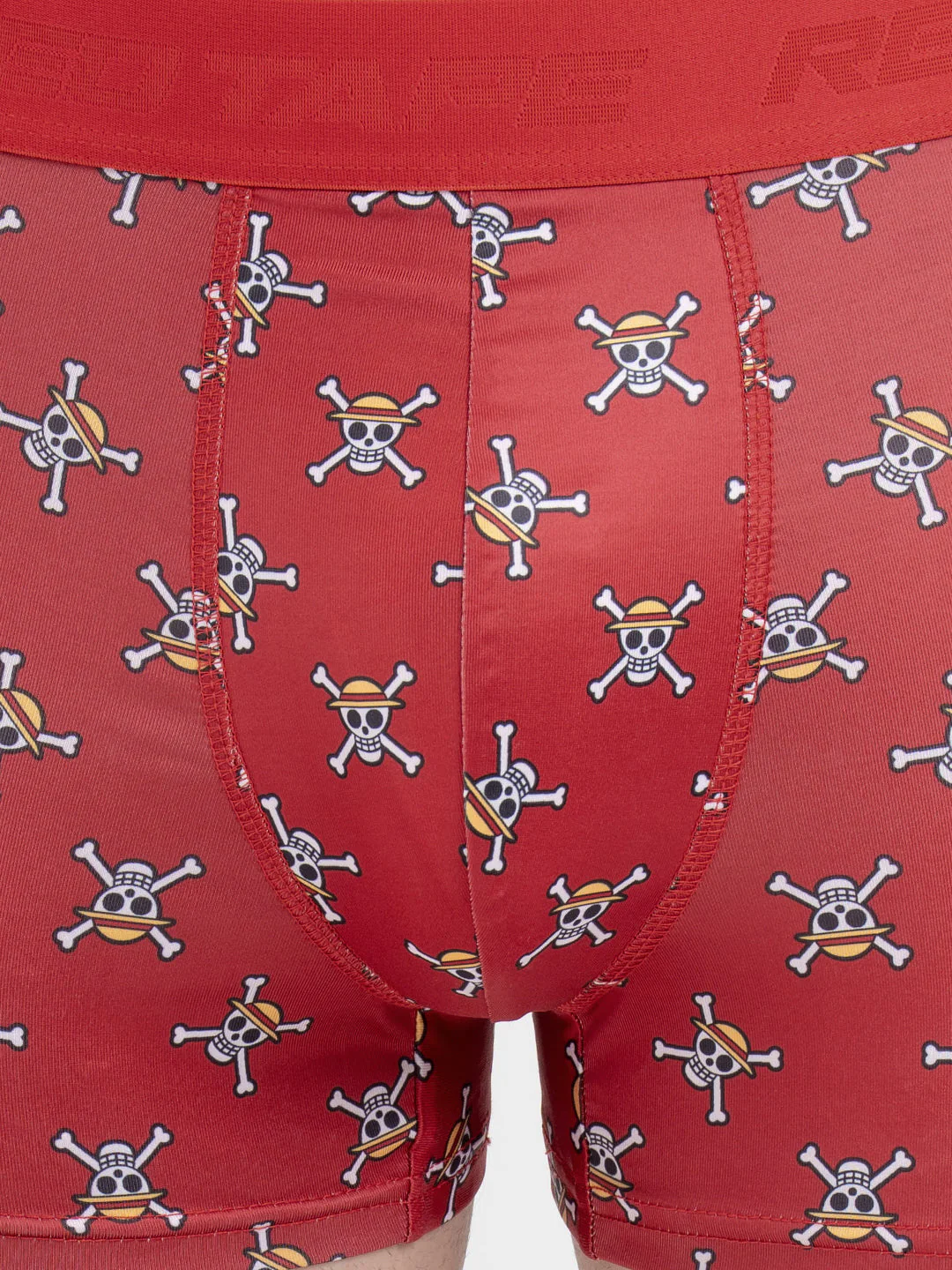 Men's Deep Red Printed Elasticated Polyester Stretched Woven Trunk - Image 5