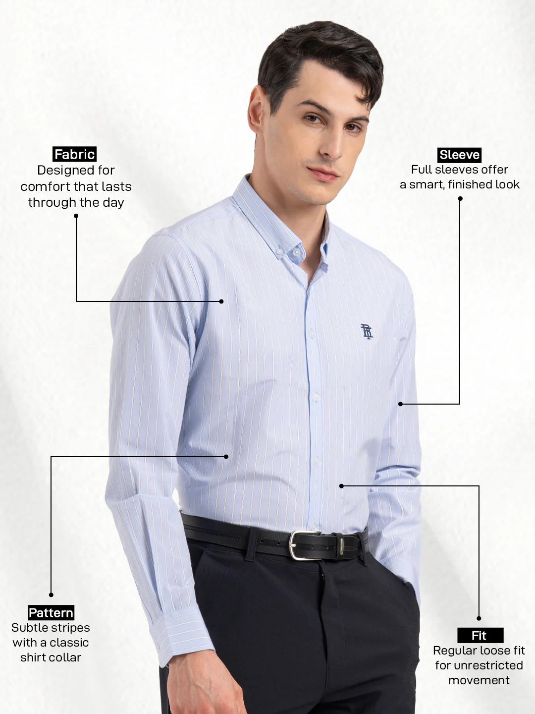 Men's Full Sleeve Striped Shirt - Image 2