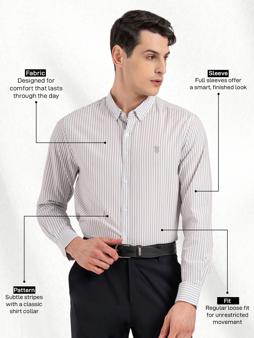 Men's Full Sleeve Striped Shirt - Image 2