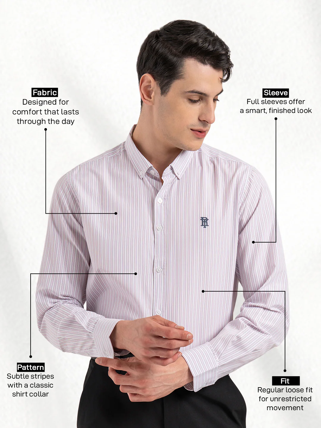 Men's Full Sleeve Striped Shirt - Image 2