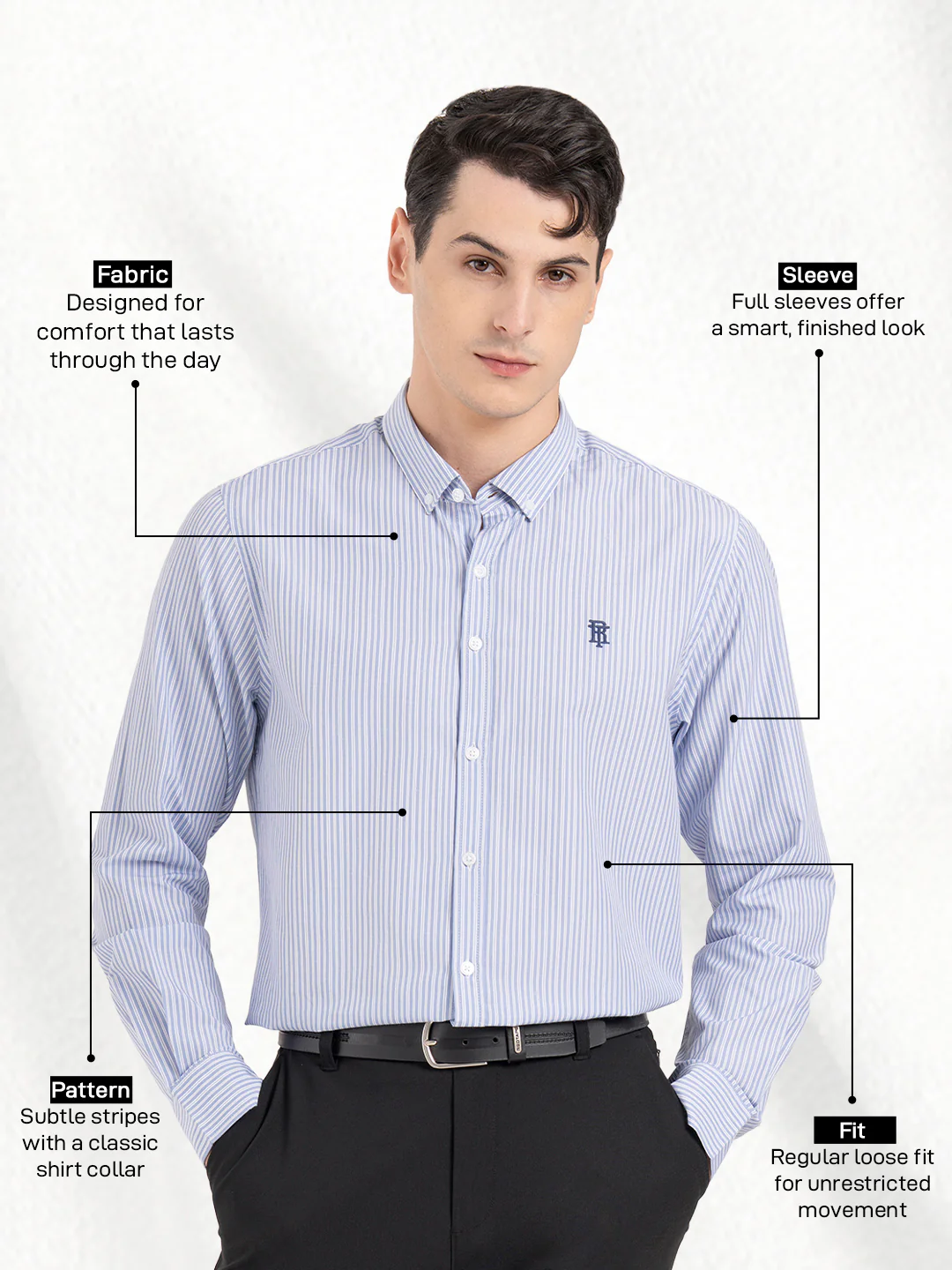Men's Full Sleeve Striped Shirt - Image 2