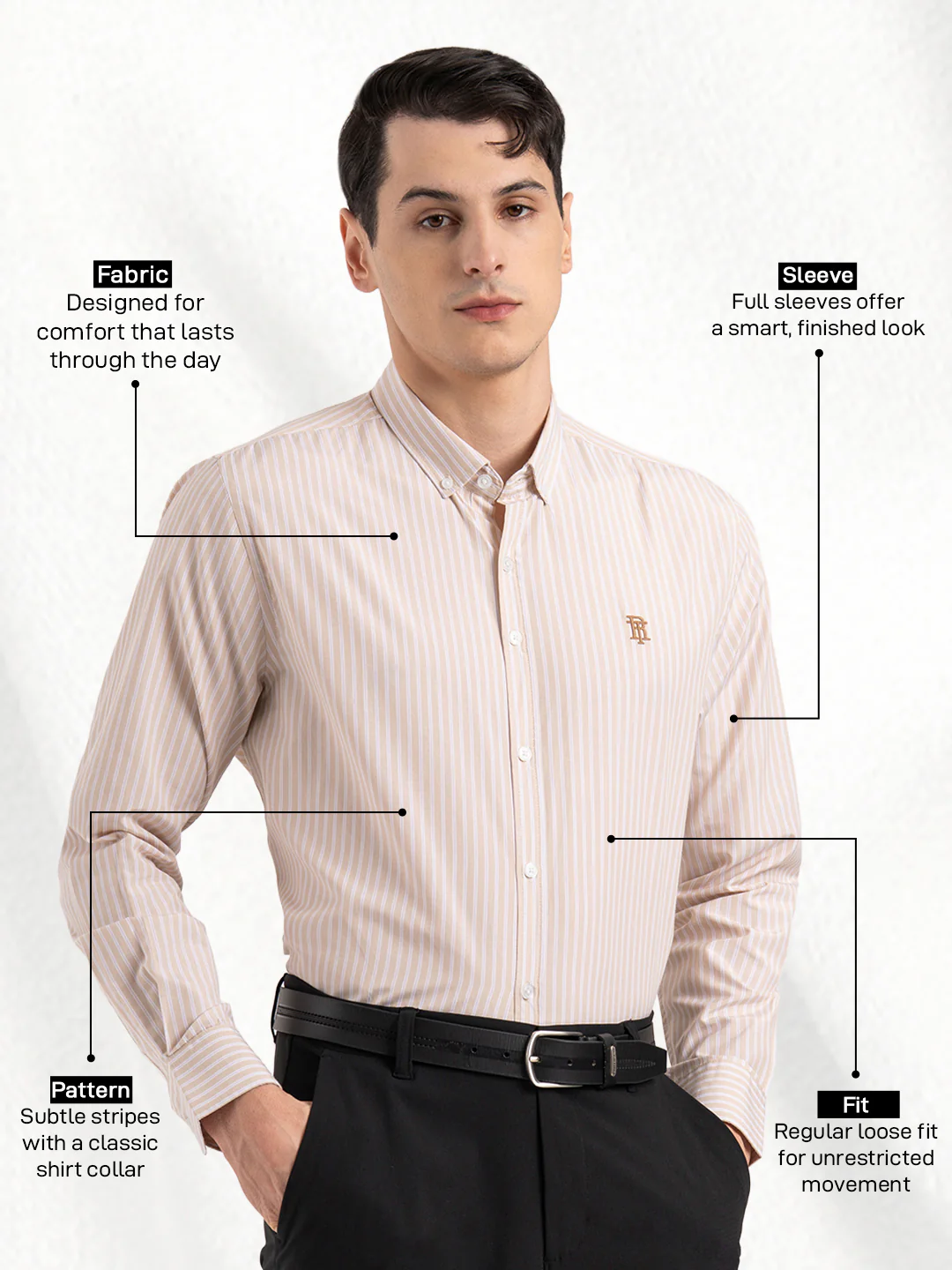 Men's Full Sleeve Striped Shirt - Image 2
