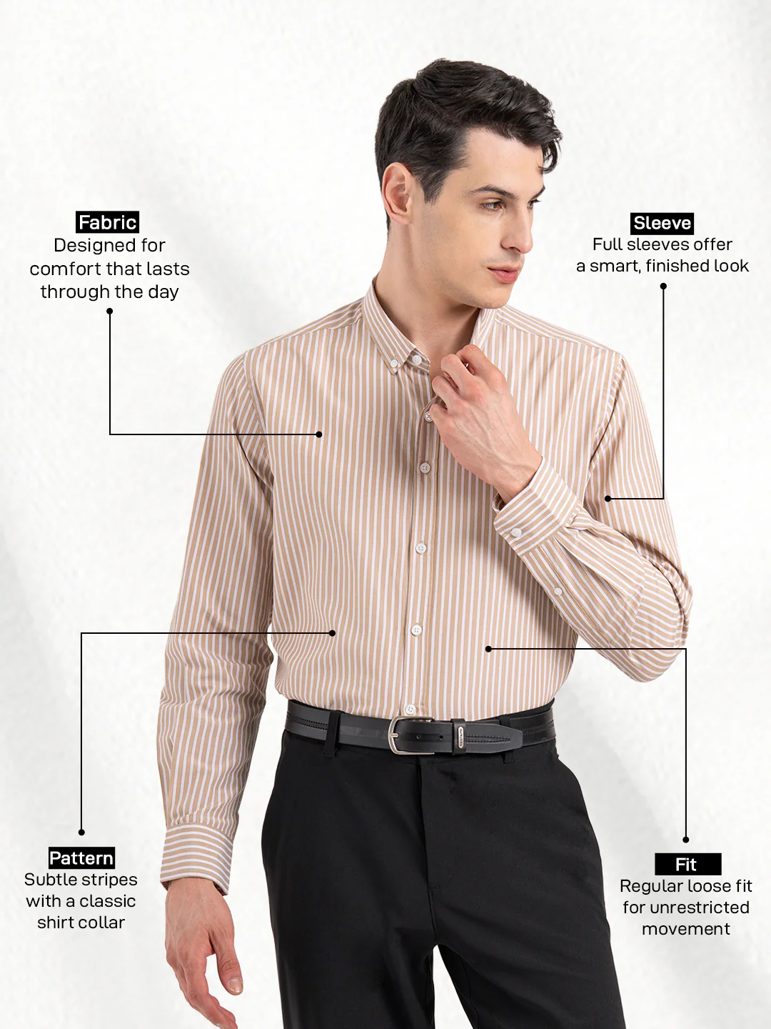 Men's Full Sleeve Striped Shirt - Image 2