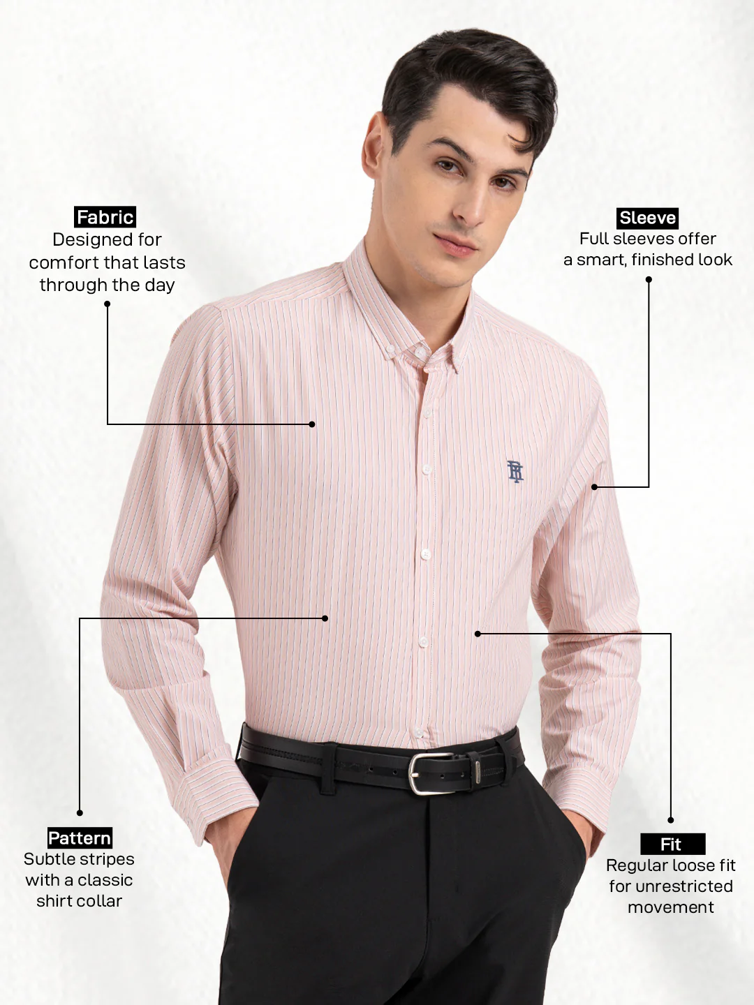 Men's Full Sleeve Striped Shirt - Image 2