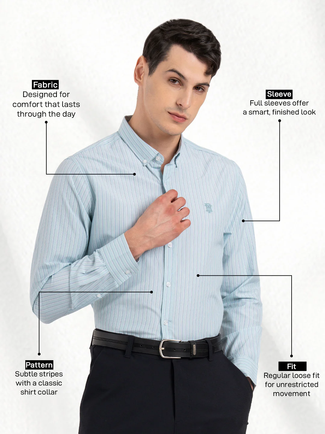 Men's Full Sleeve Striped Shirt - Image 2