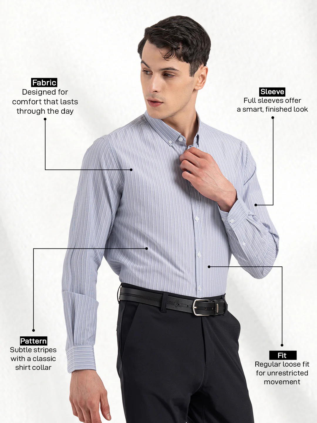Men's Full Sleeve Striped Shirt - Image 2