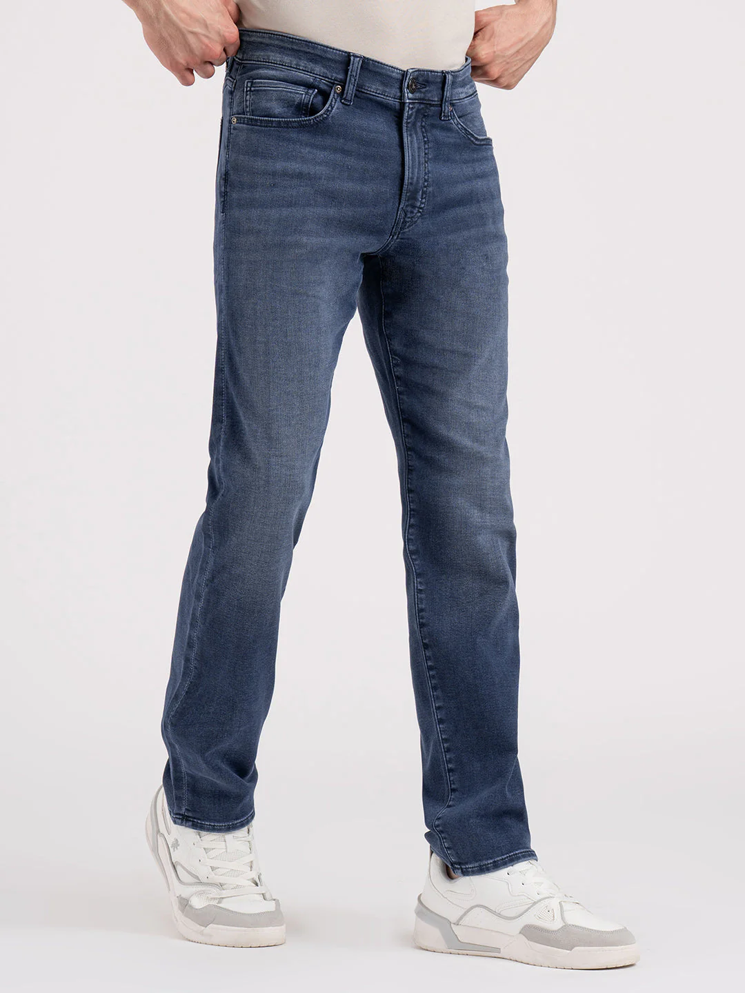 Men's Knitted Straight Fit Denim Jeans - Image 6
