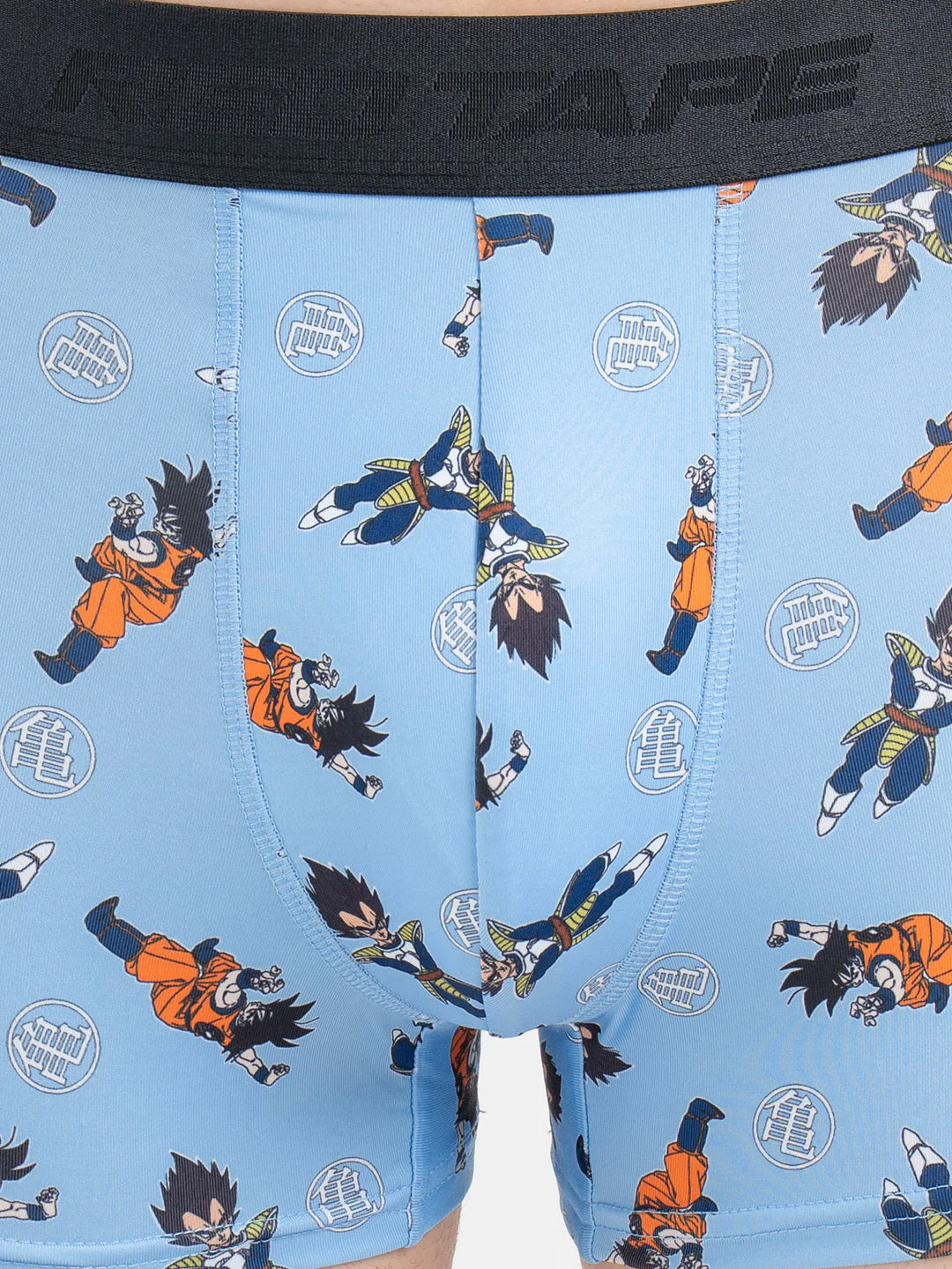 Men's Light Blue Printed Elasticated Polyester Stretched Woven Trunk - Image 5